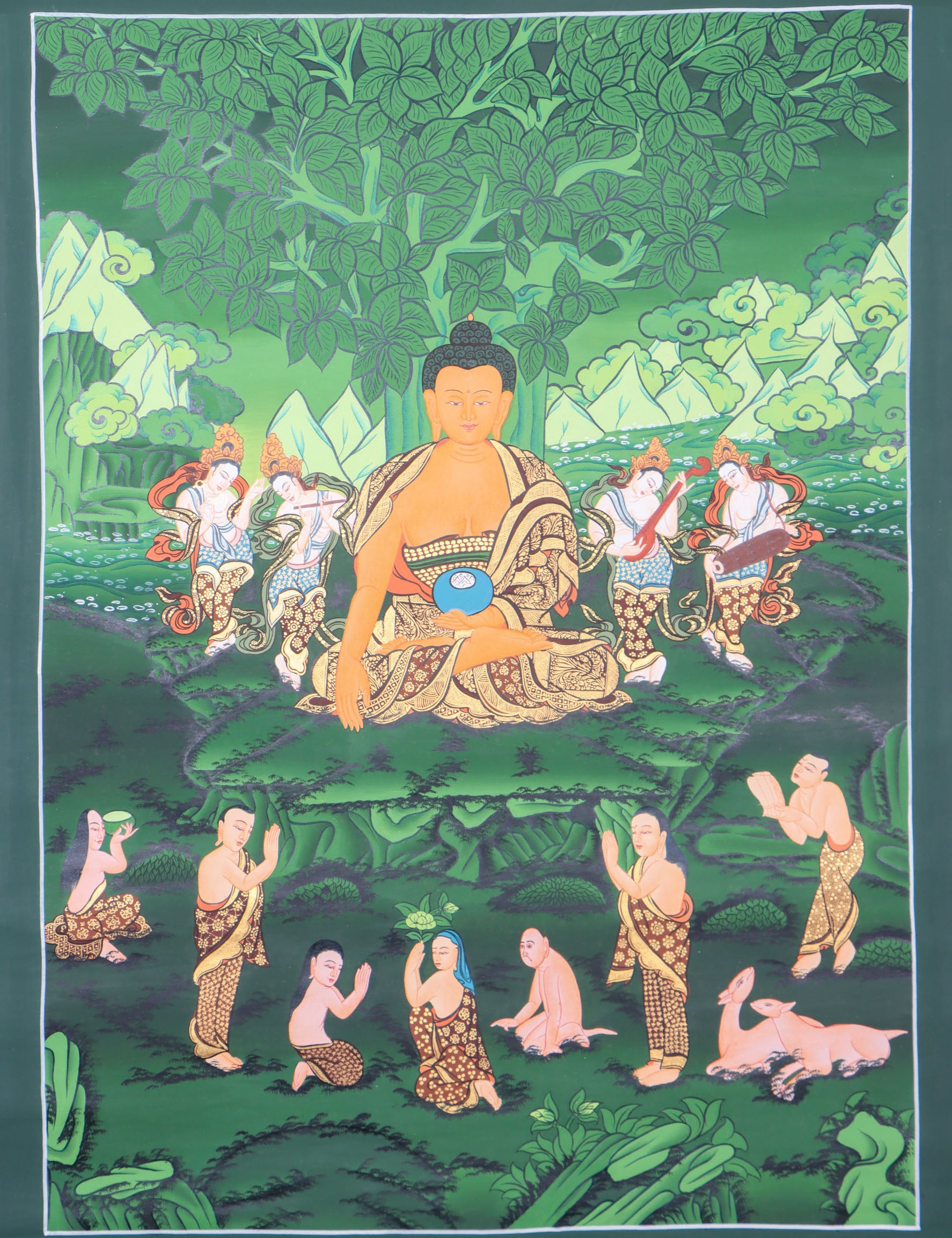 Shakyamuni Buddha Thangka for meditation, devotion, and spiritual practice. 