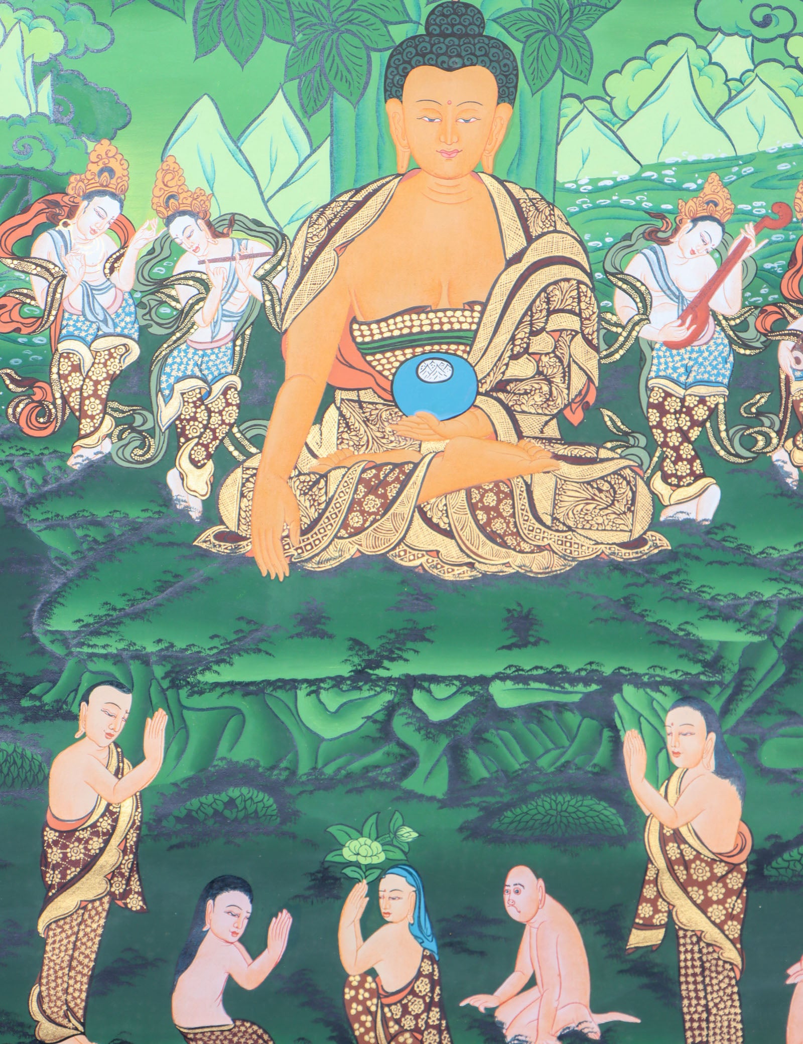 Shakyamuni Buddha Thangka for meditation, devotion, and spiritual practice.