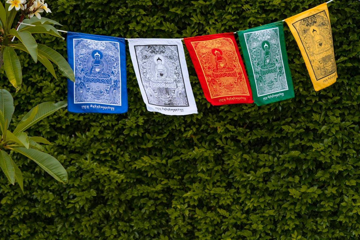 5 Buddha Prayer Flags for Yoga and meditation space