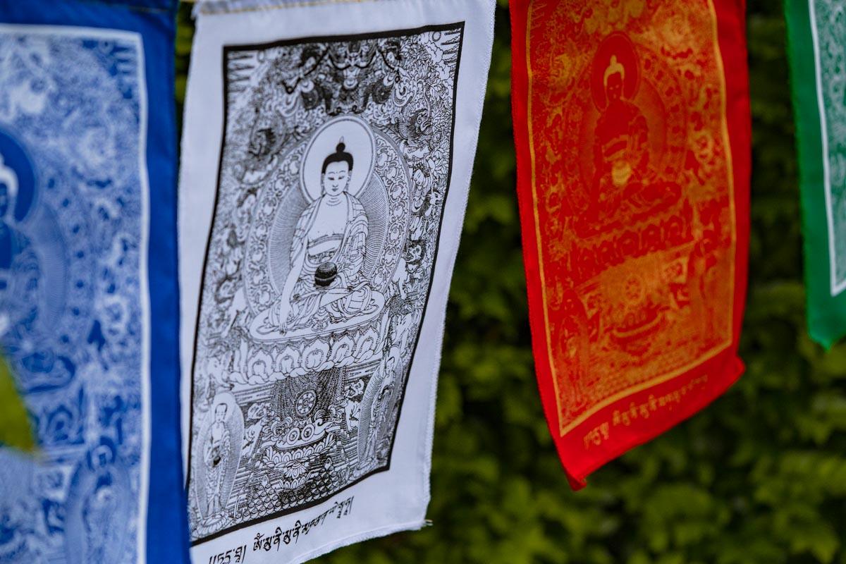 5 Buddha Prayer Flags for Yoga and meditation space