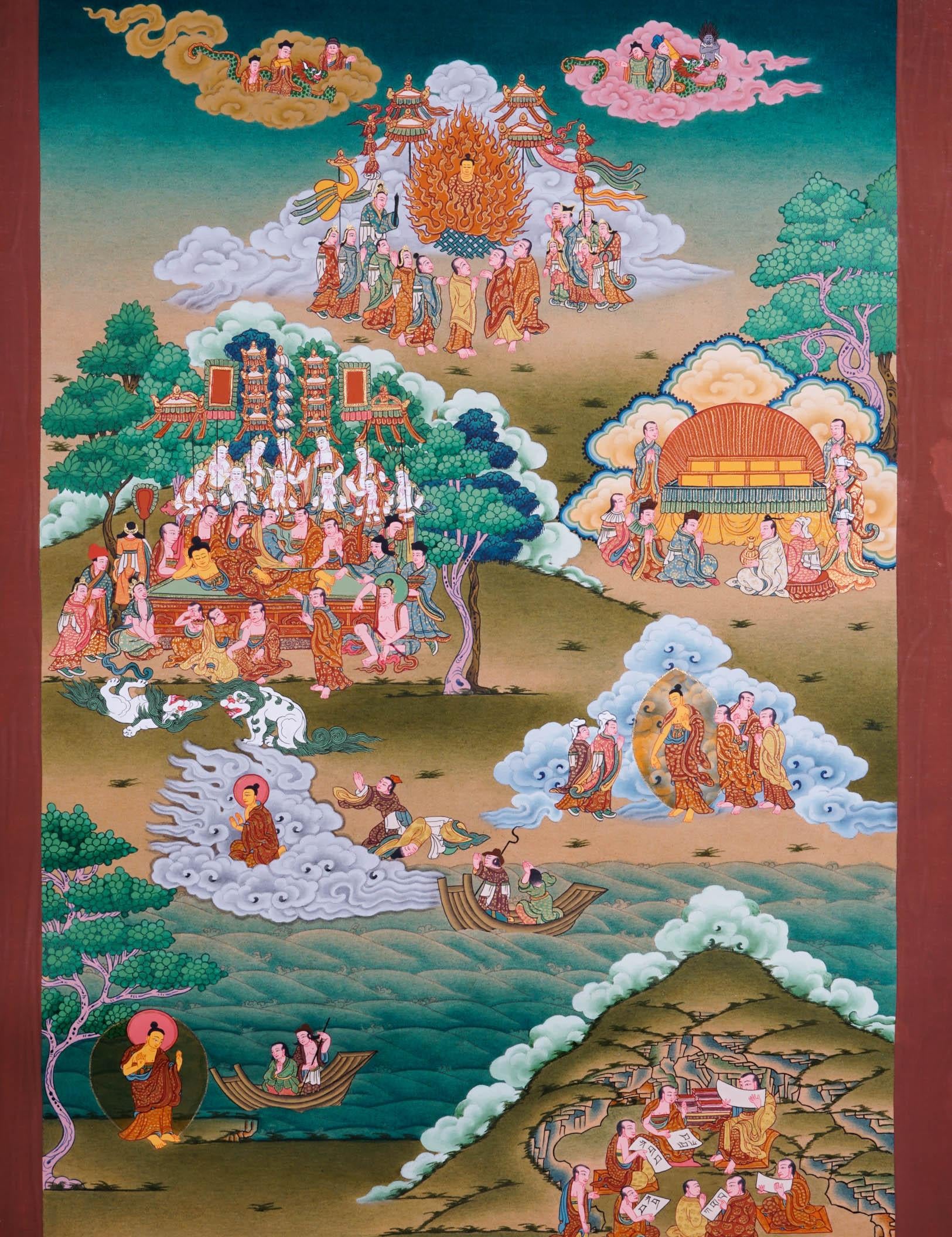 Buddha Life Thangka Painting - Best handpainted thangka painting - HimalayasShop