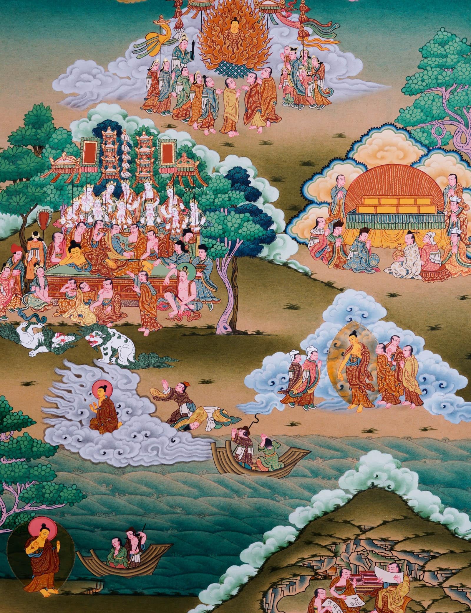 Buddha Life Thangka Painting - Best handpainted thangka painting - HimalayasShop