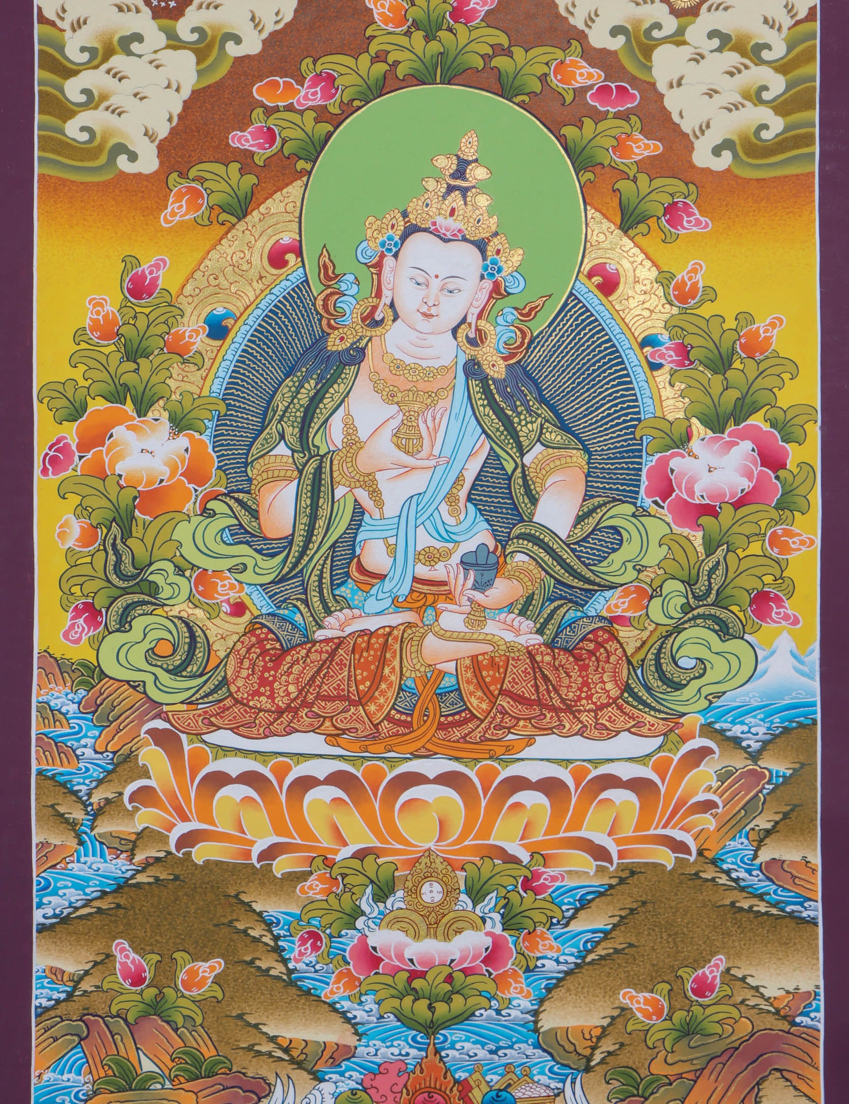 Vajrasattva Thangka Painting - Himalayas Shop