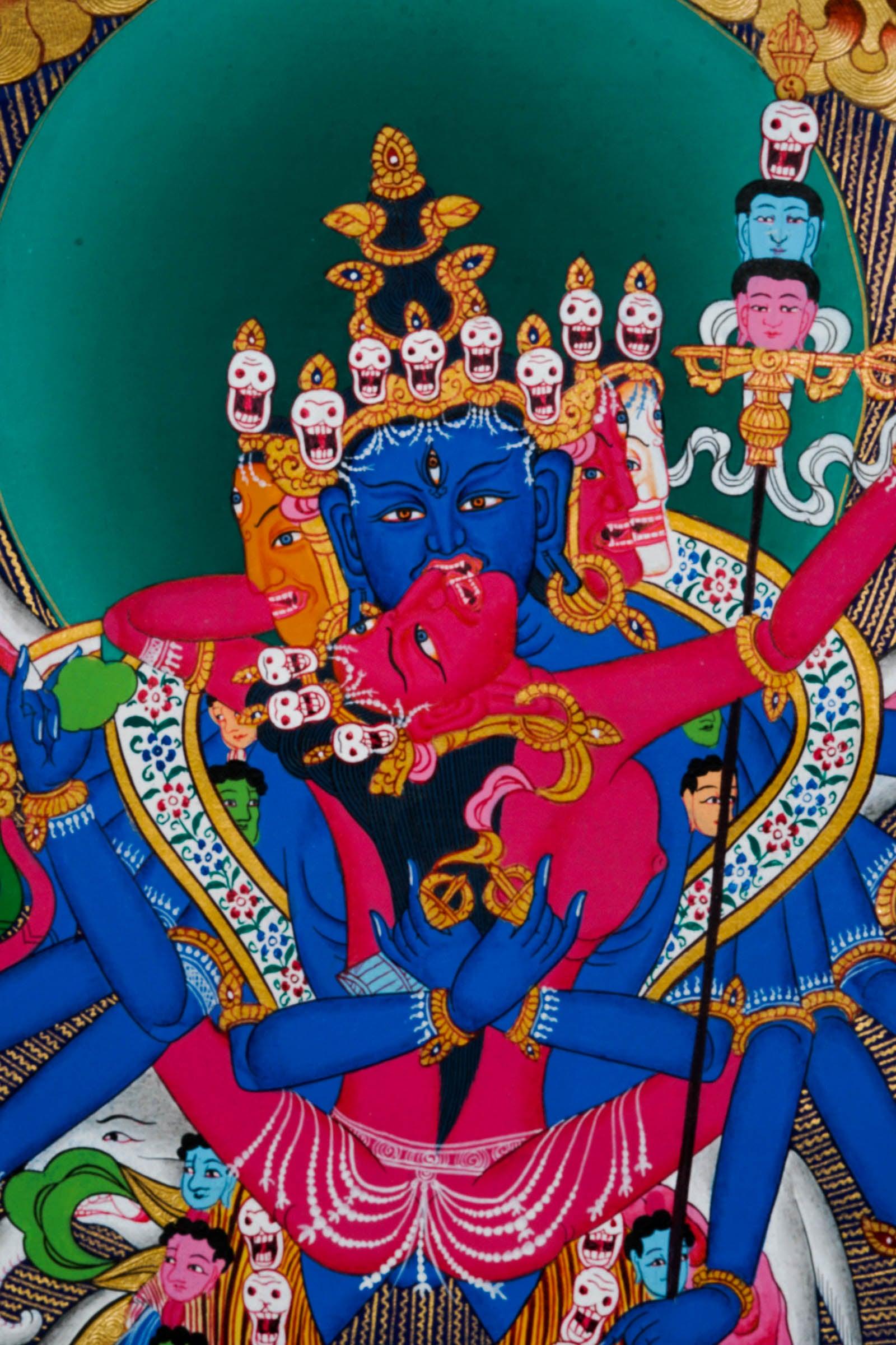 Wrathful Deity Thangka Painting - Chakrashamabhara Thangka Painting ...