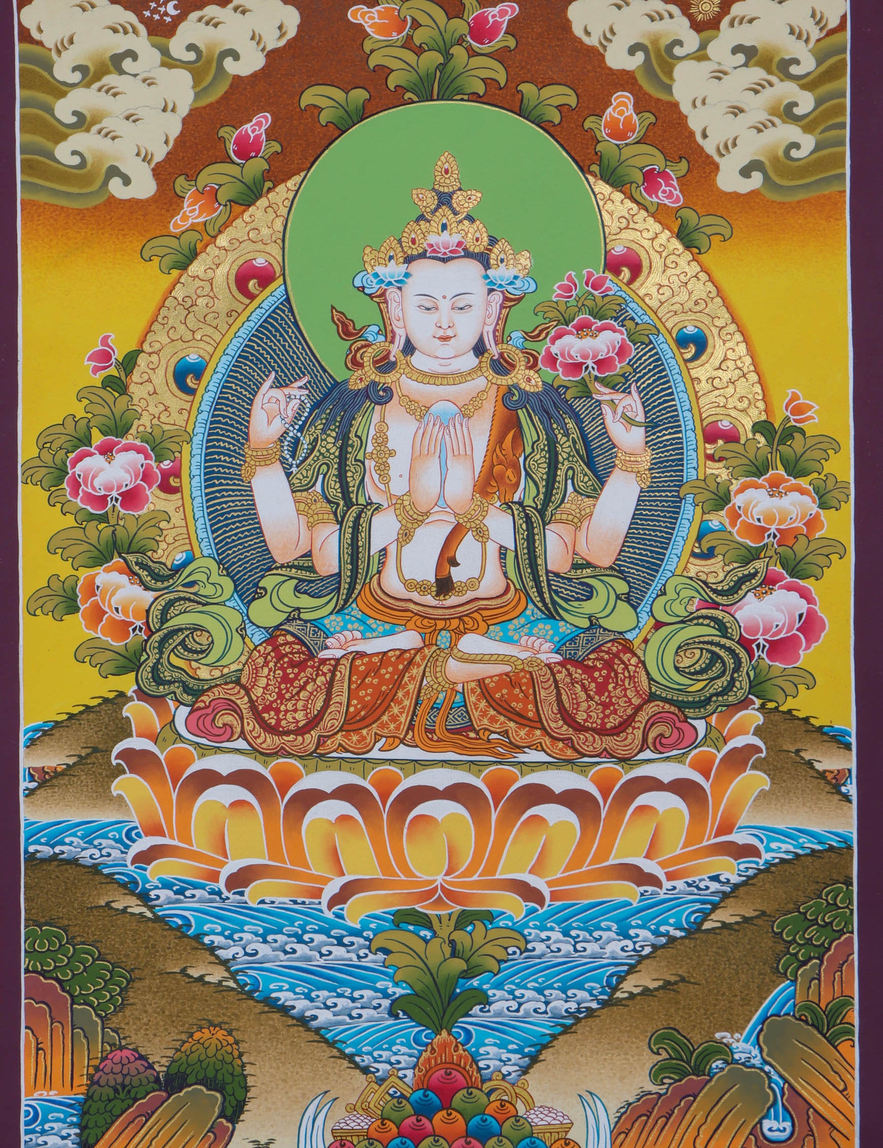 Chengresi Thangka Painting - Himalayas Shop