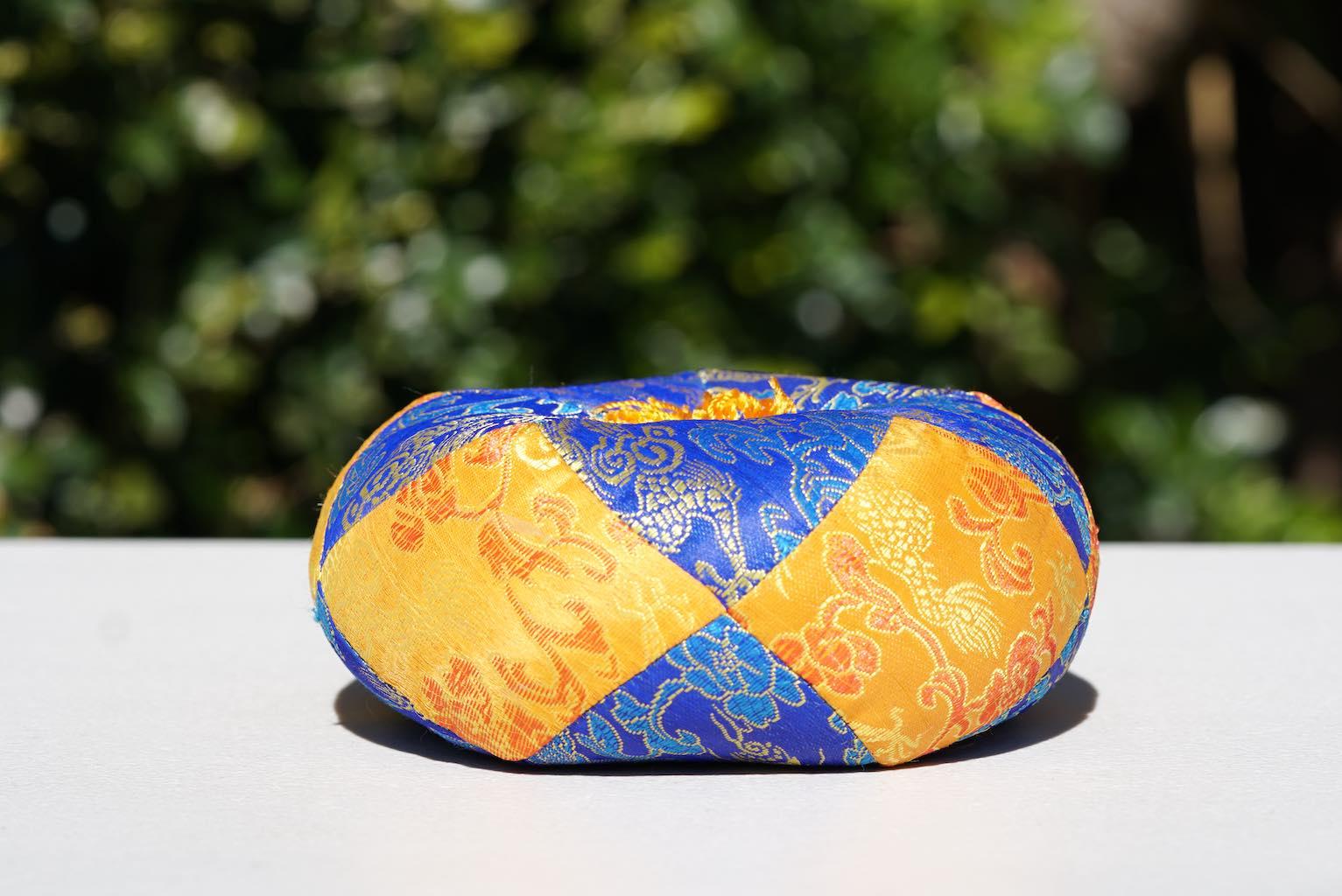 Best Singing bowl cushion hand embroidery in silk from Nepal