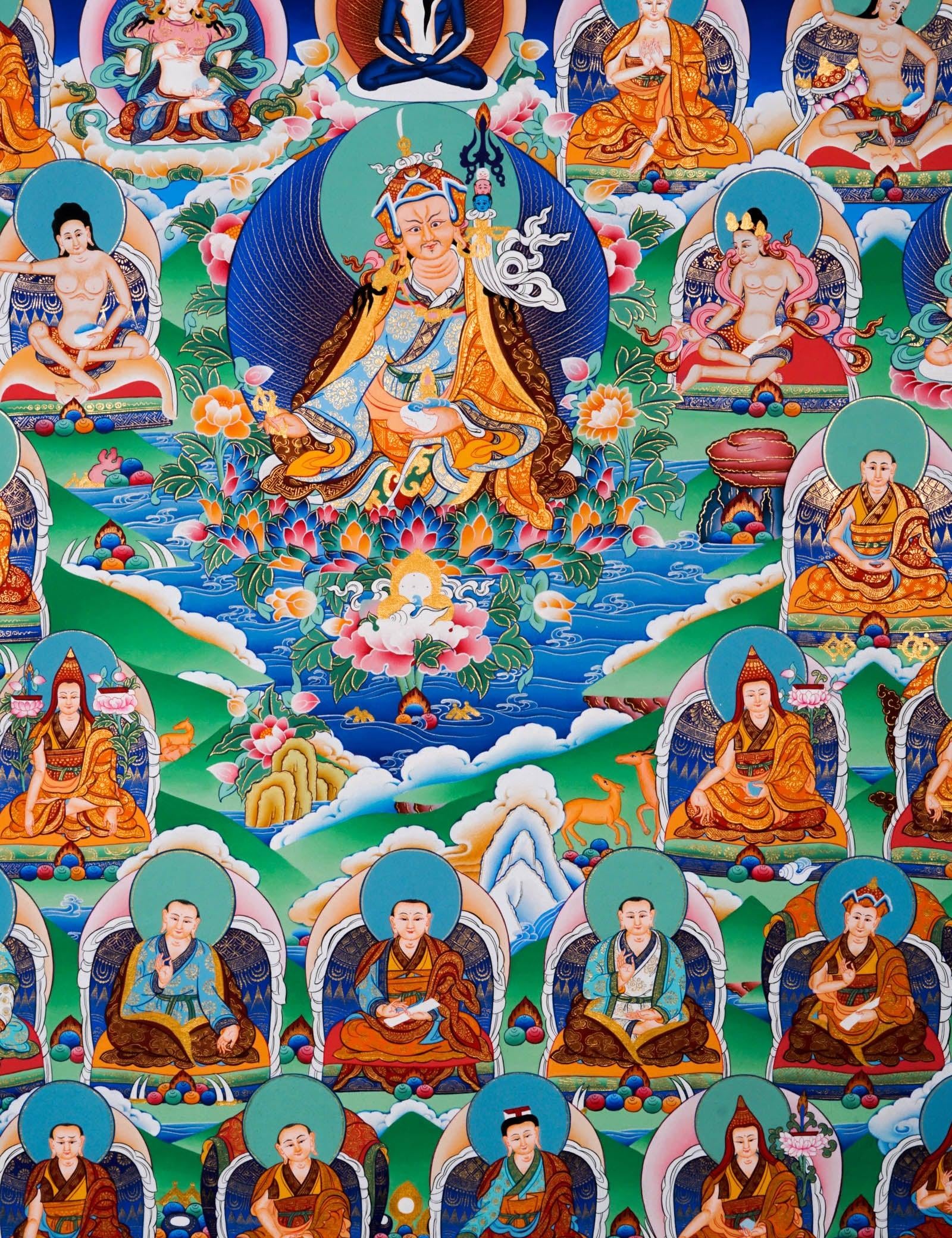 Guru Thangka Art - Best handpainted thangka painting - HimalayasShop