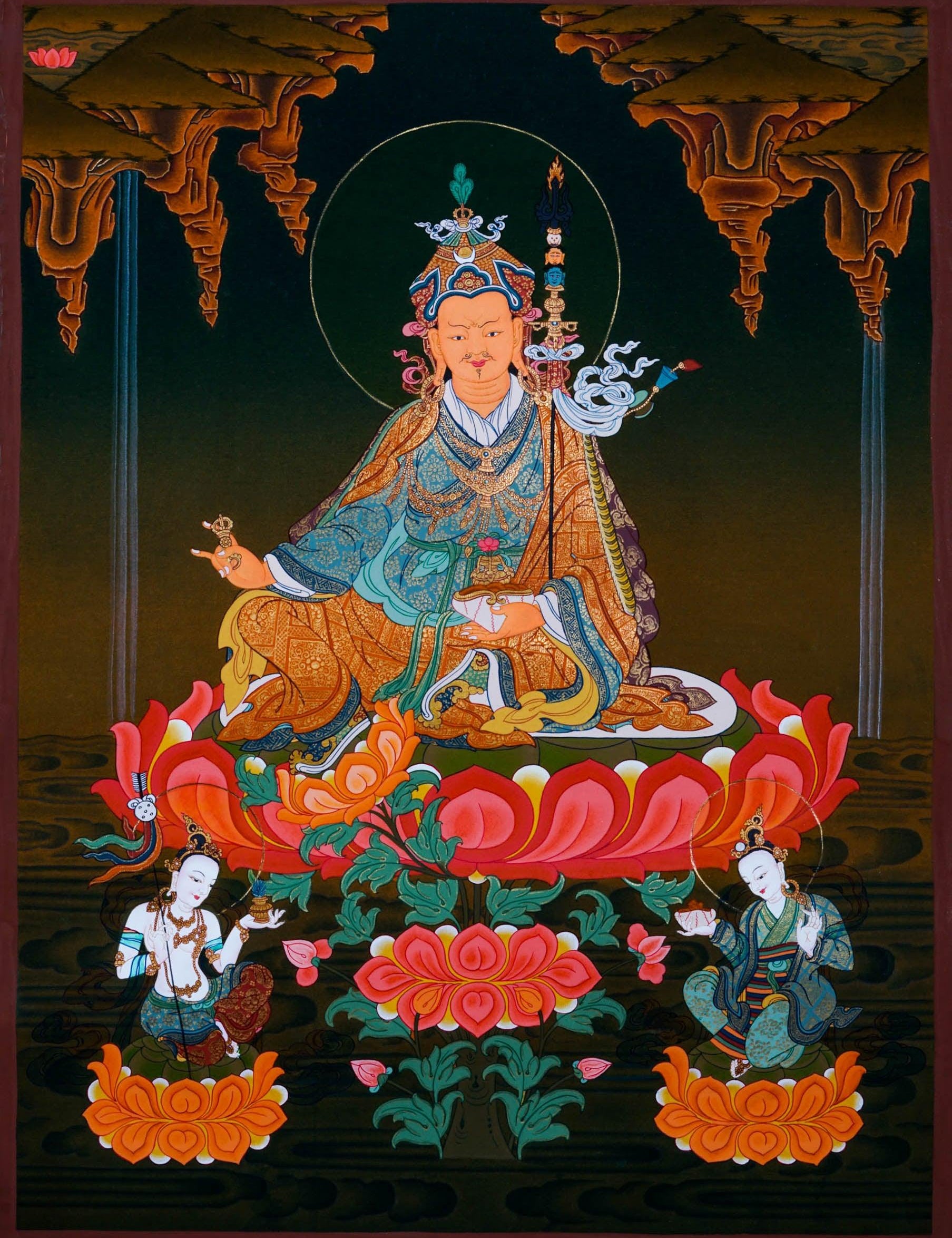 Guru Rinpoche Thangka Painting - HimalayasShop