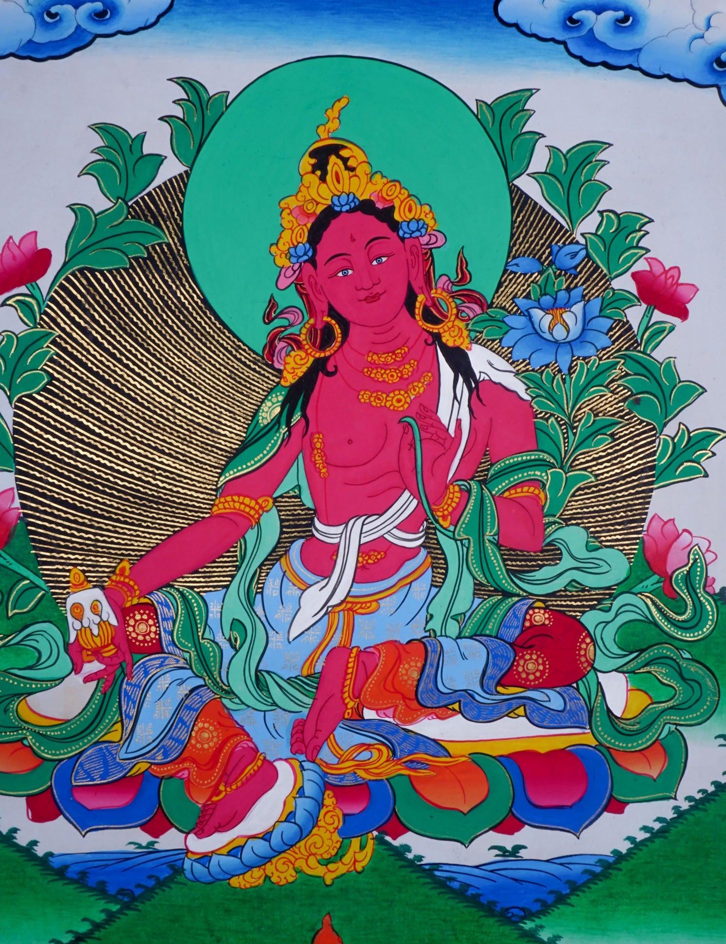 Red Tara ( Kurkulle ) Thangka Painting