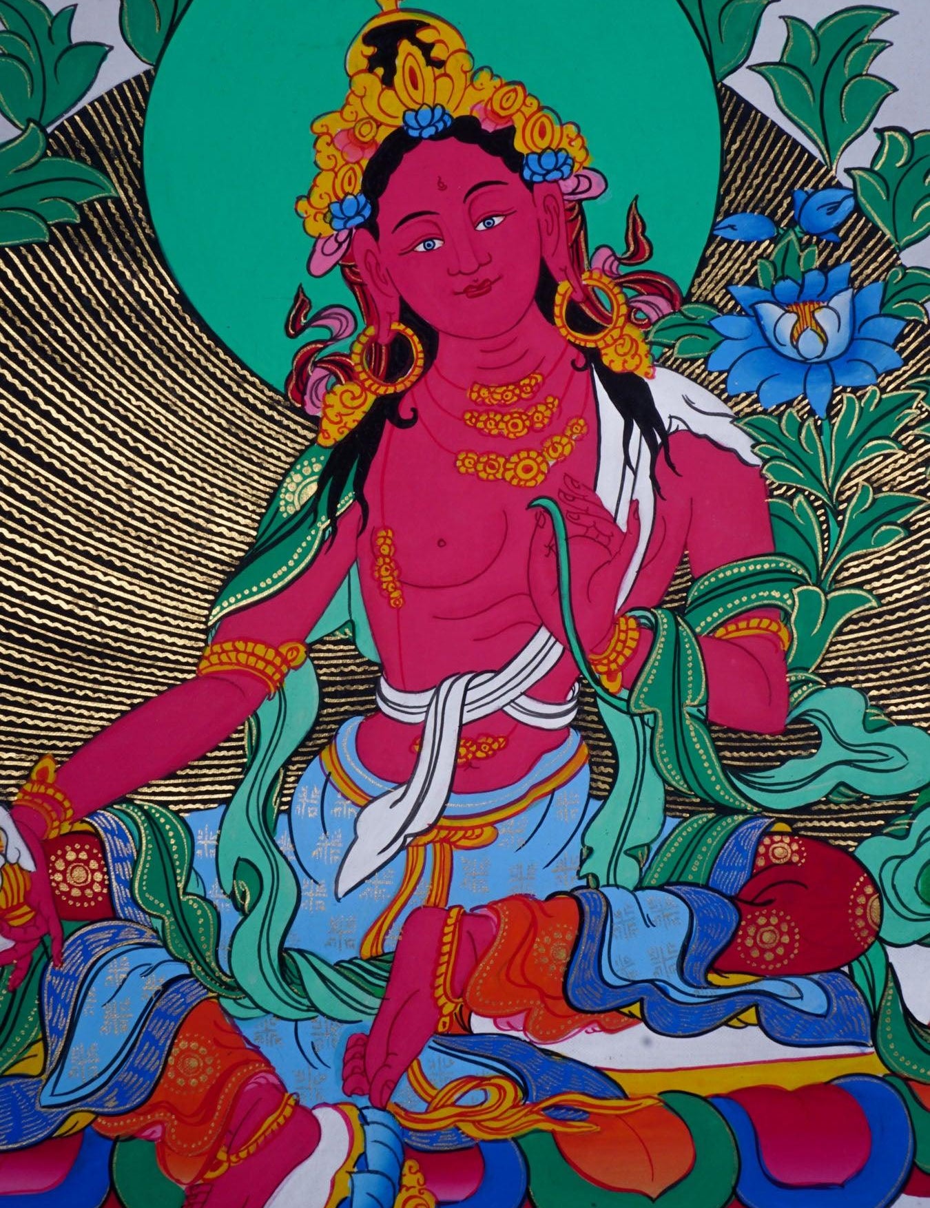 Red Tara ( Kurkulle ) Thangka Painting