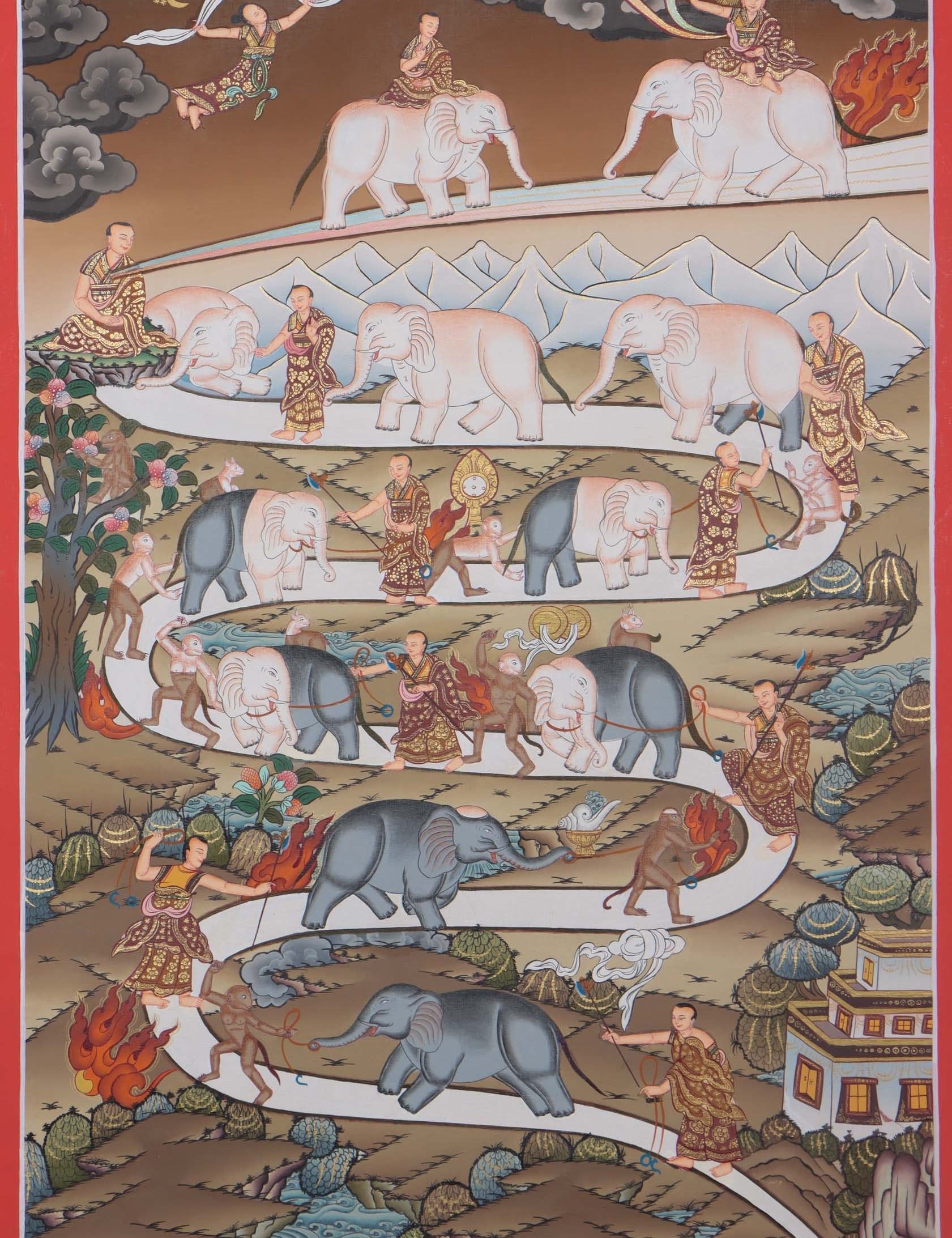 Way to Heaven Thangka Painting - Path to enlightenment - Himalayas Shop 