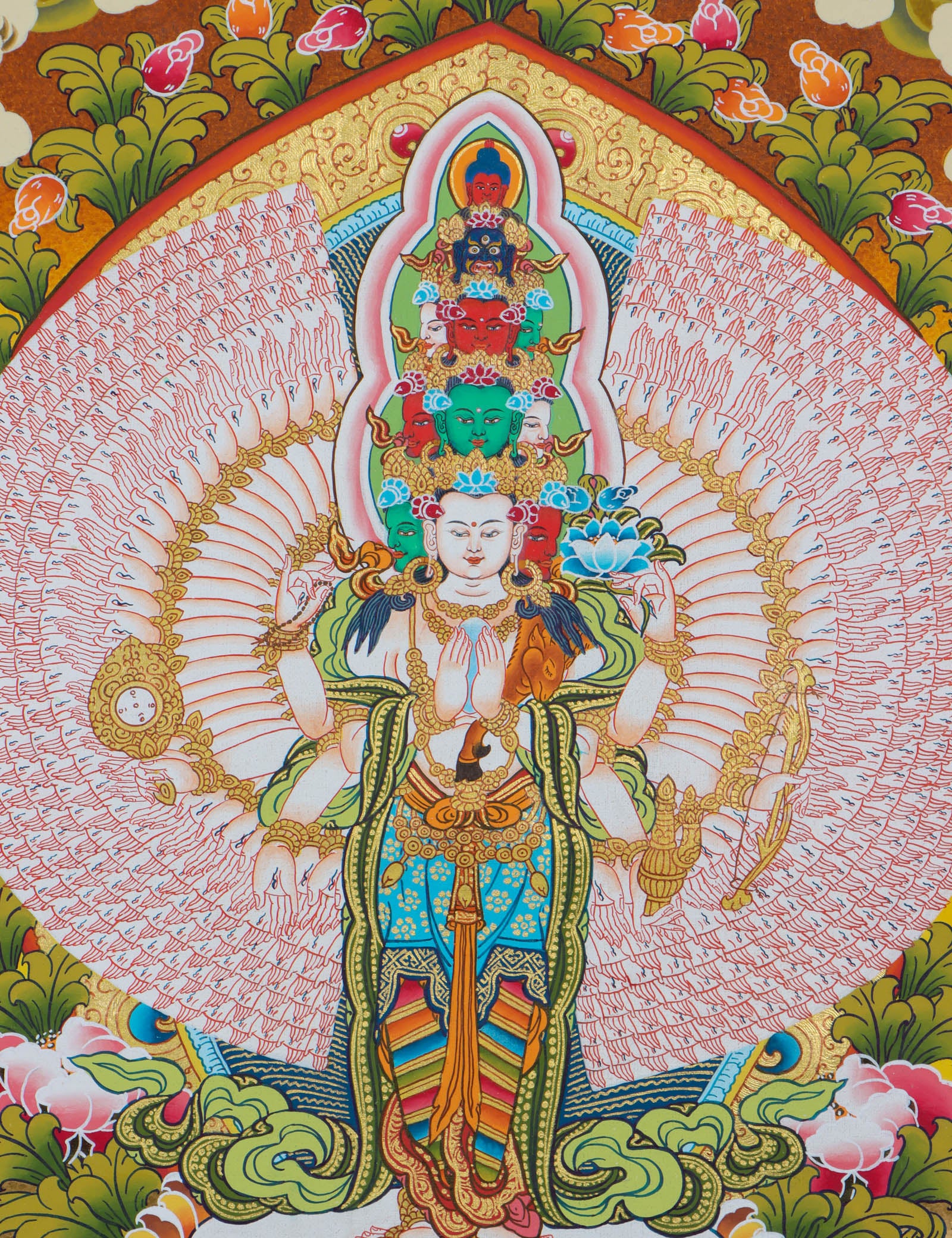 1000 Arms Avalokiteshvara Thangka Painting - Himalayas Shop