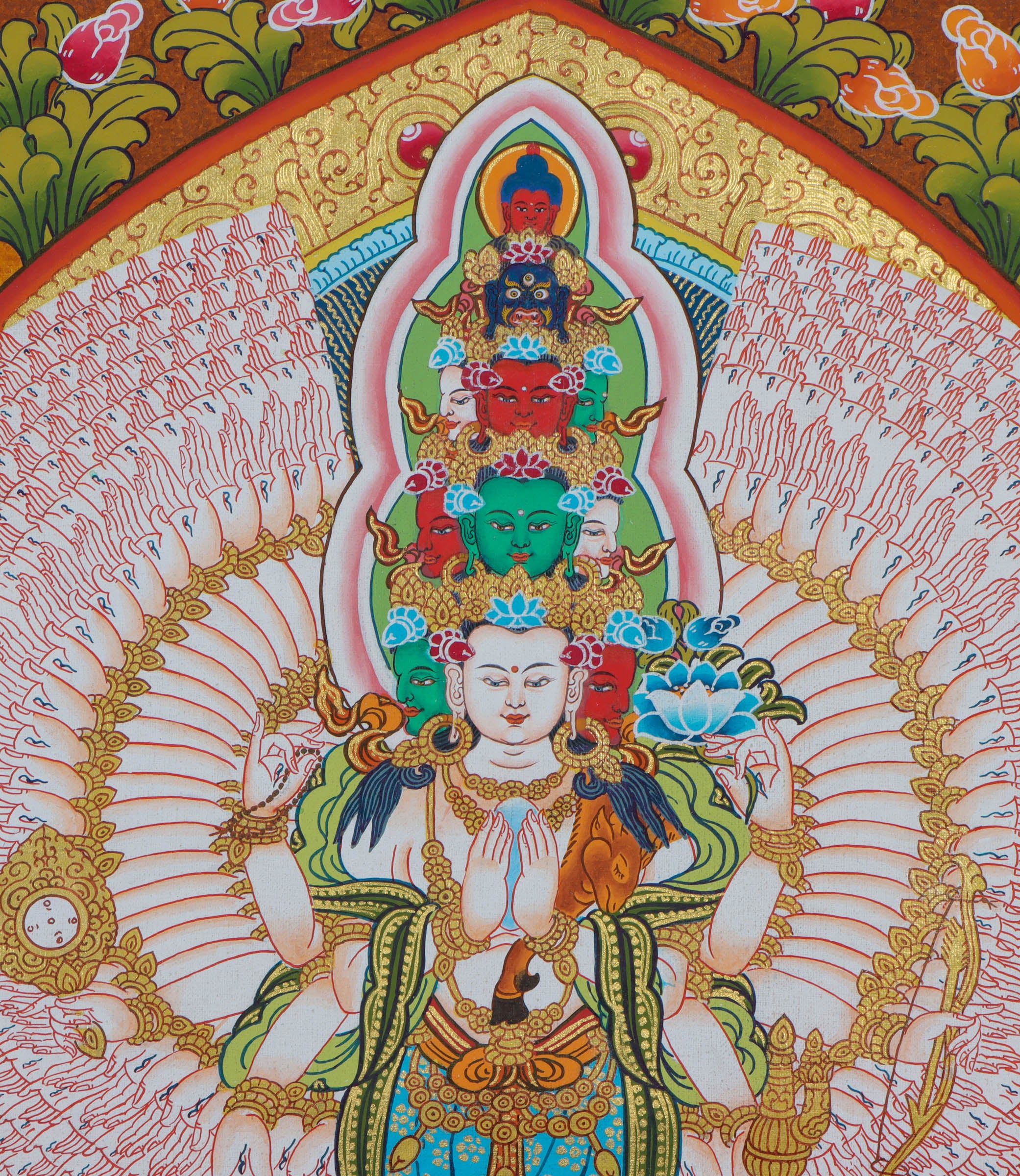 1000 Arms Avalokiteshvara Thangka Painting - Himalayas Shop