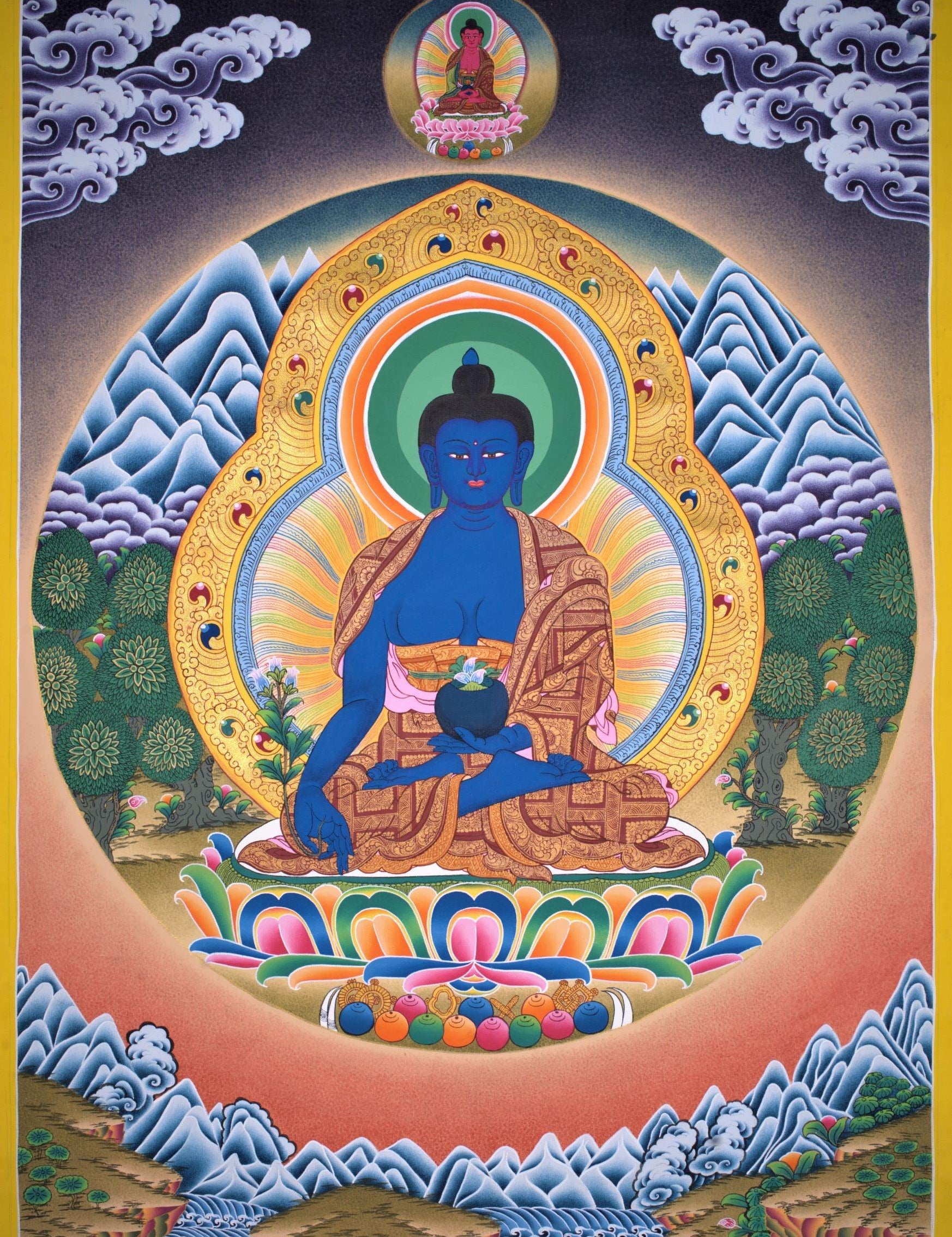 Medicine Buddha Thangka painting - Himalayas Shop