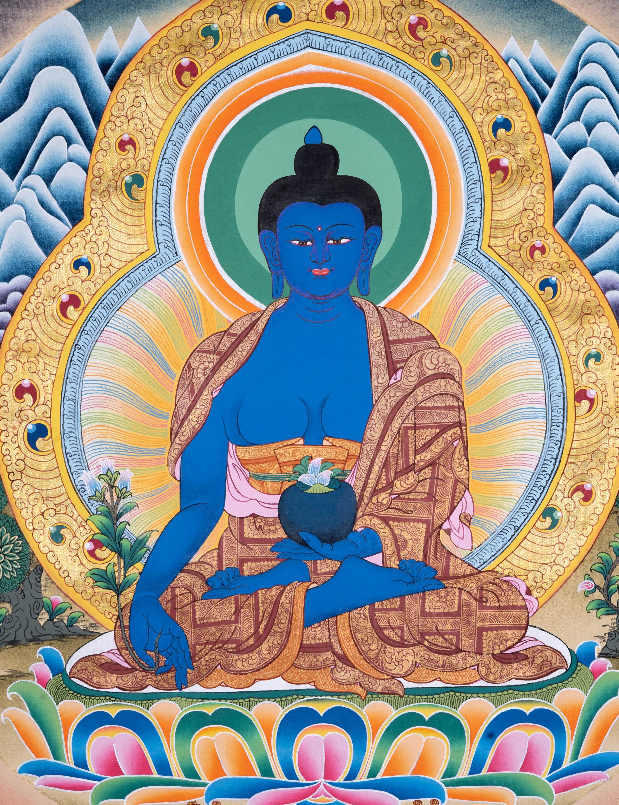 Medicine Buddha Thangka painting - Himalayas Shop