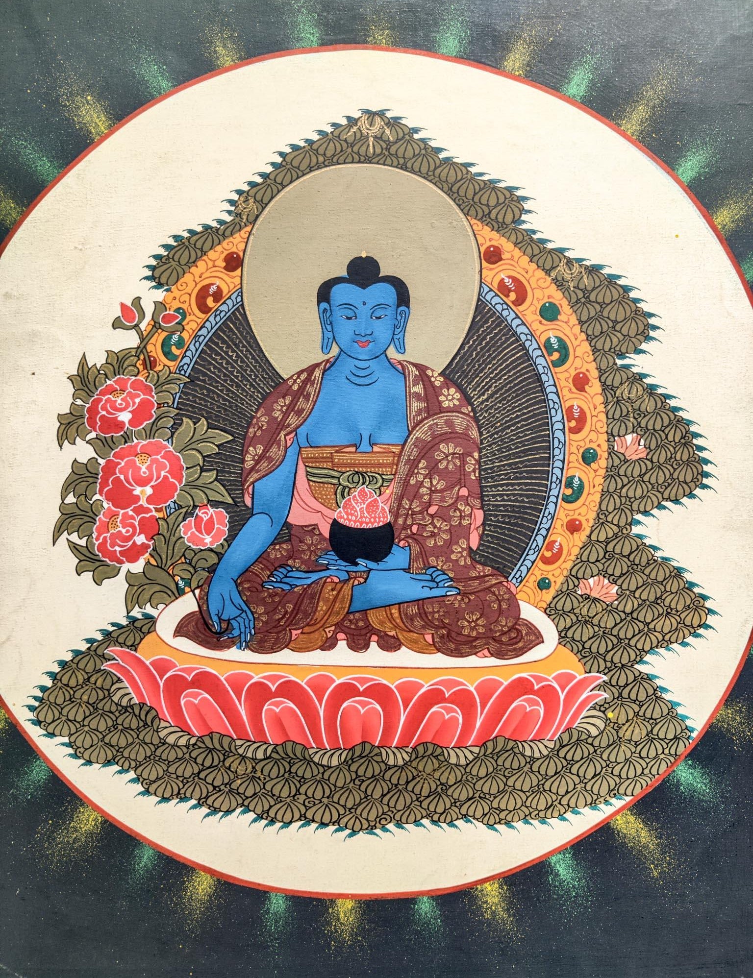 Paradise of Medicine Buddha Thangka