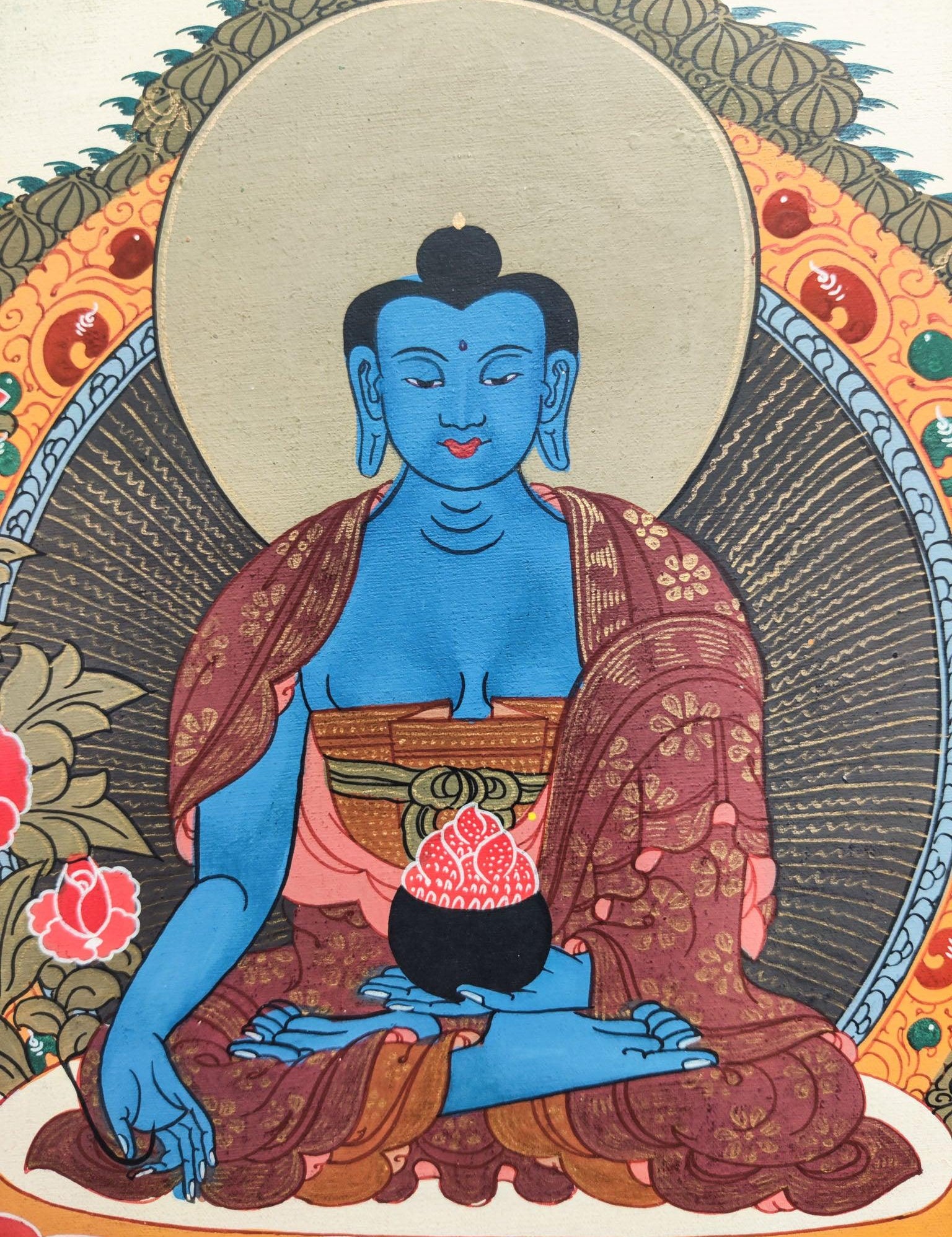 Paradise of Medicine Buddha Thangka