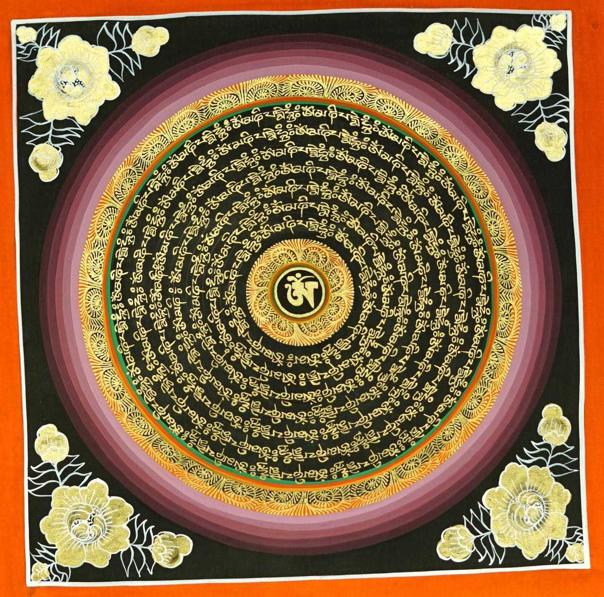 OM mandala thangka painting