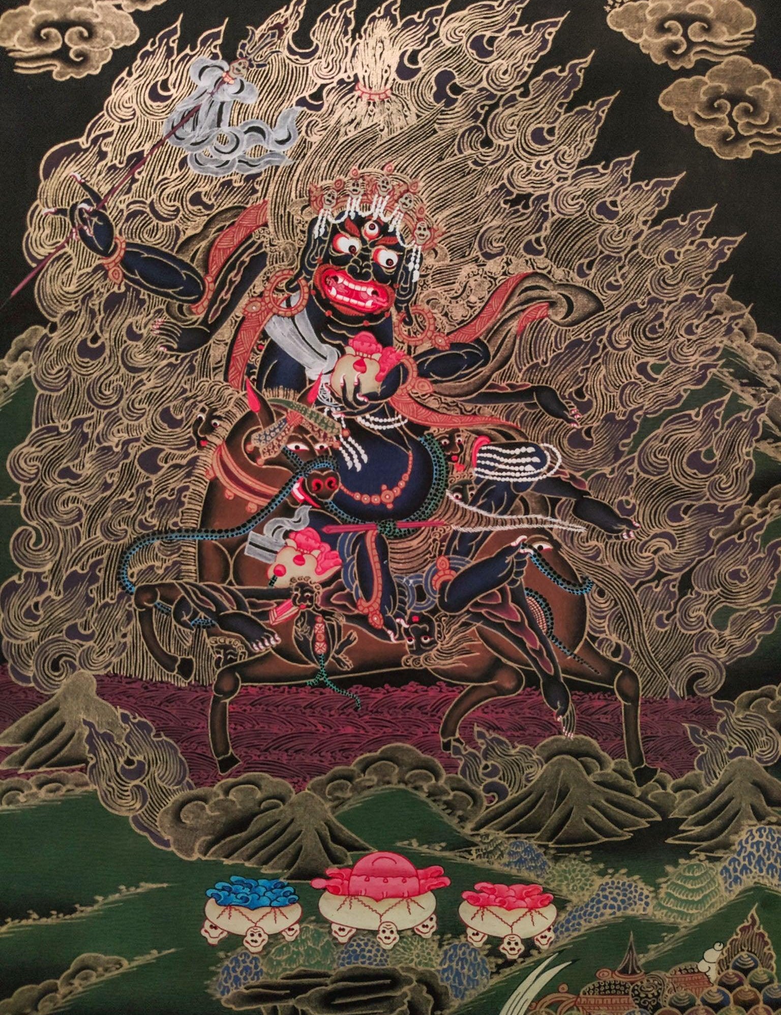 Palden Lhamo thangka painting for wall hanging