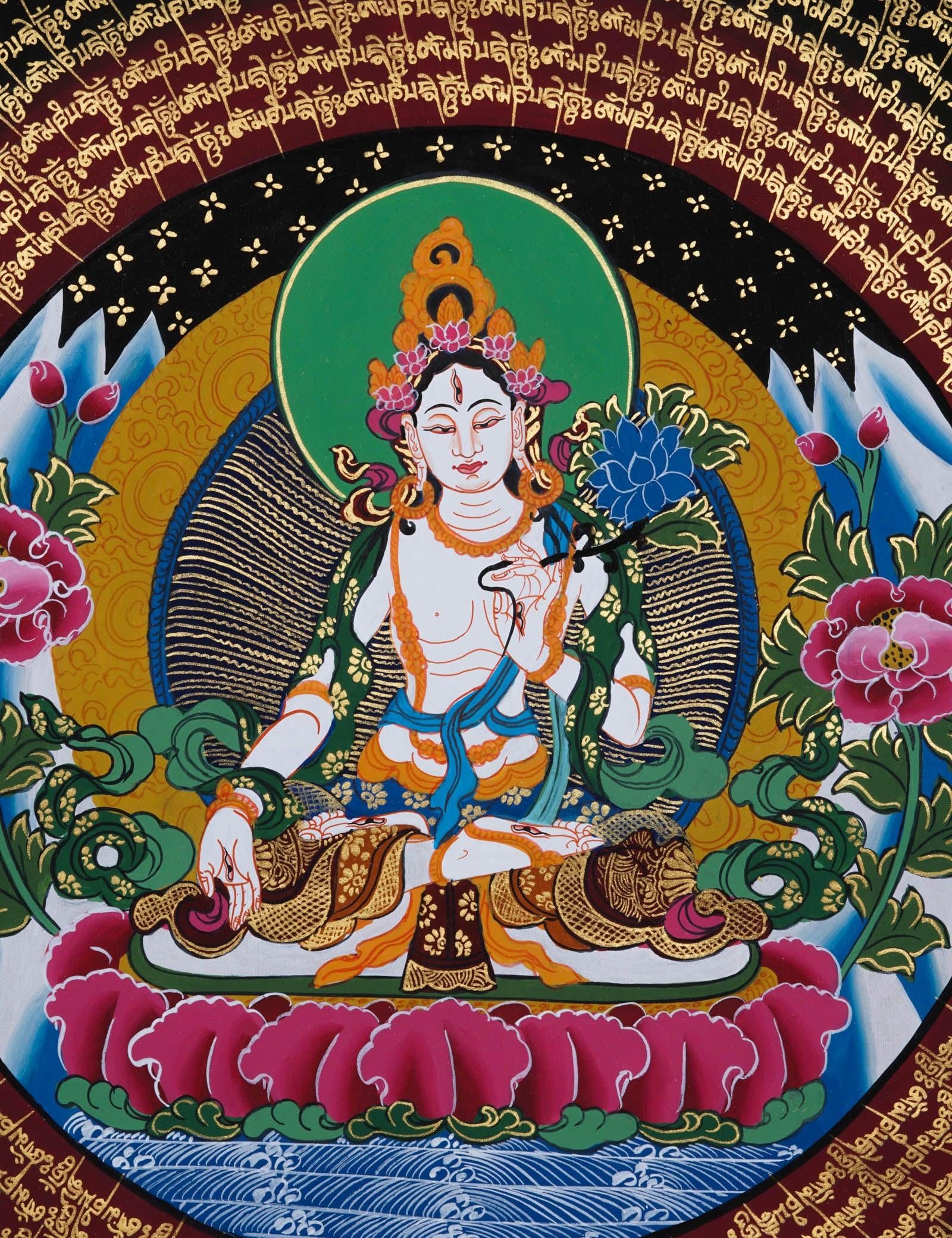 Vajrasattva Mandala Thangka - Best handpainted thangka painting - HimalayasShop 