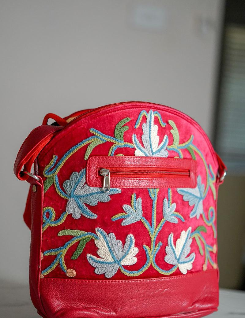 Shoulder Handbag with Floral Embroidery - Himalayas Shop