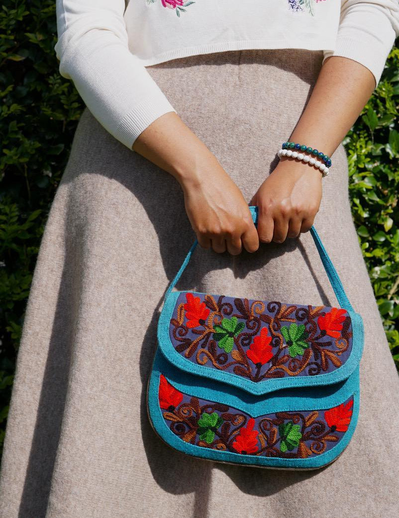 The sustainable environment friendly bags for every day uses, crafted with exquisite floral hand embroidery.