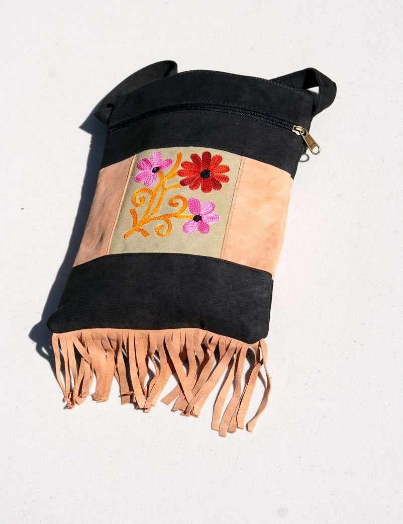 A unique style women's shoulder bag, crafted with beautiful cashmere floral embroidery to give it a chic stylish look..