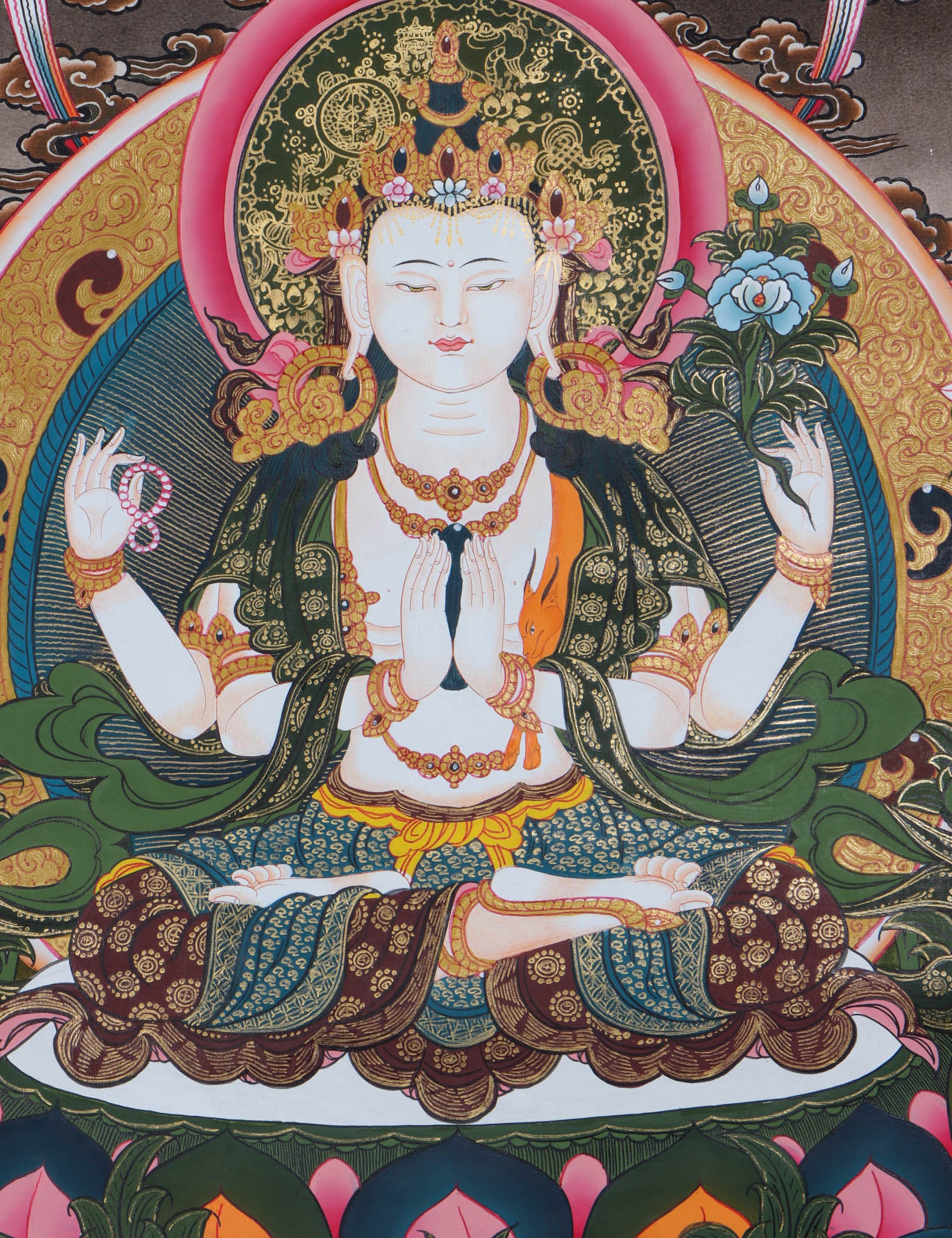 Chengresi (Bodhisattva) Thangka Painting - Himalayas Shop