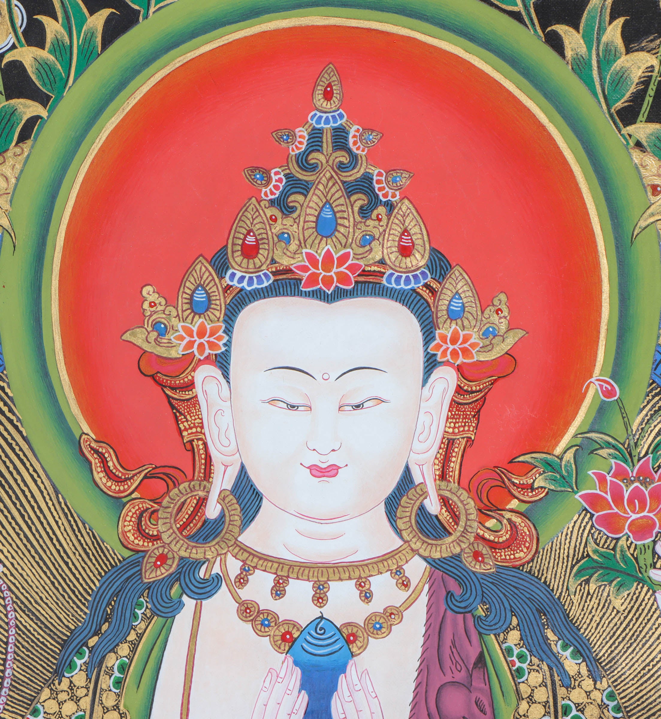 Chengresi with other bodhisattva thangka - Himalayas Shop