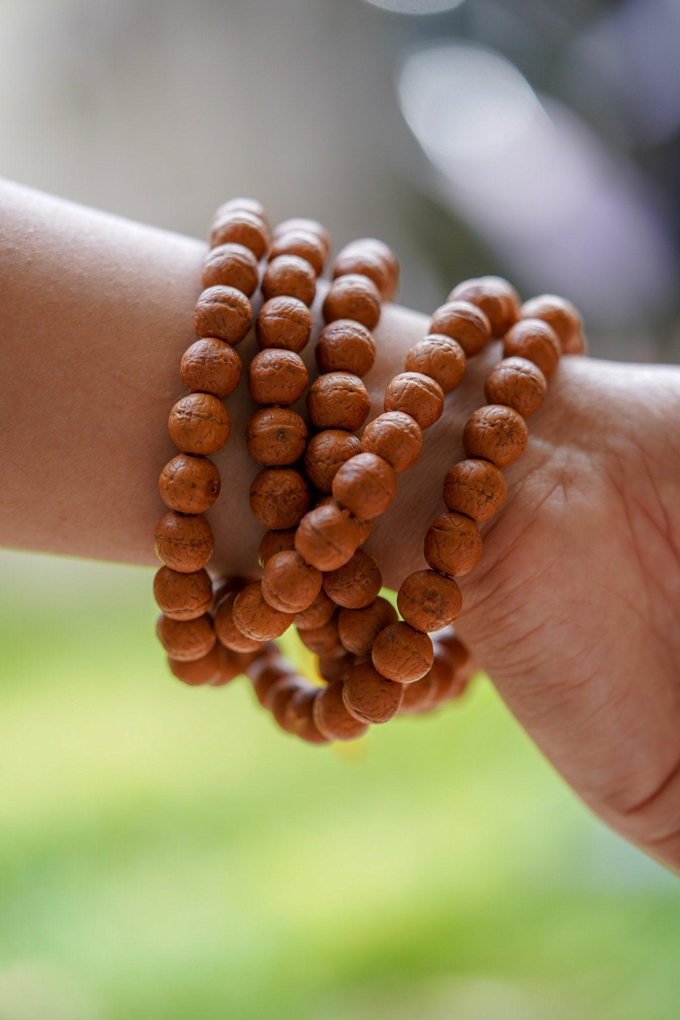 108 Authentic Bodhi Seed Mala Prayer Beads With Dorje & Tibetan