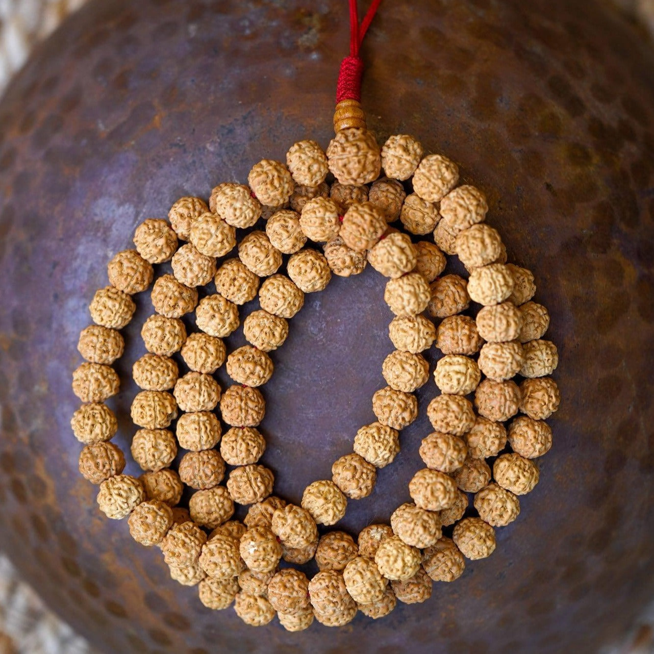 Rudraksha Bead Mala aerial view 