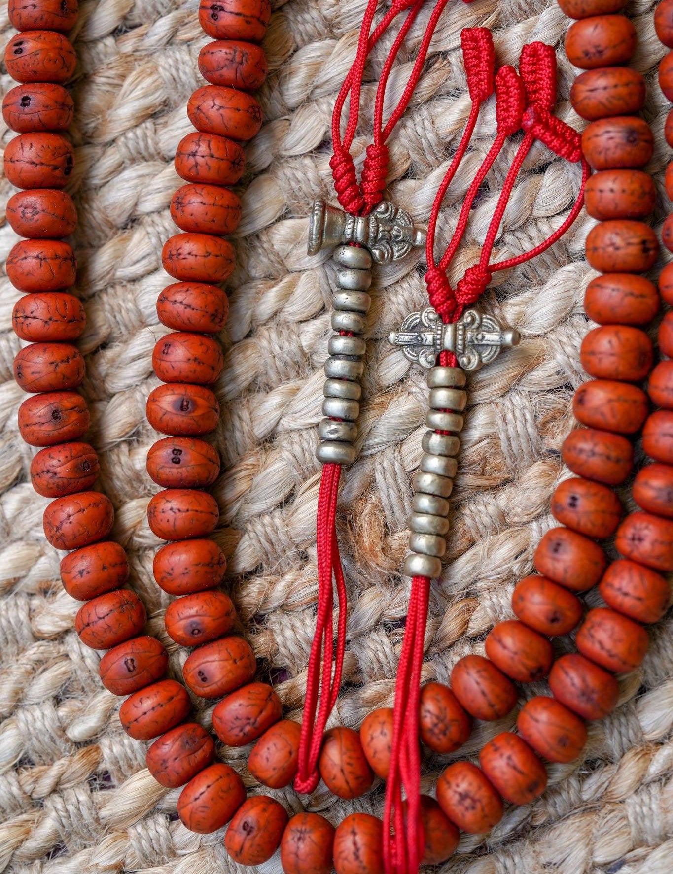 Vajra & Bell Dorje Bodhi Mala close view