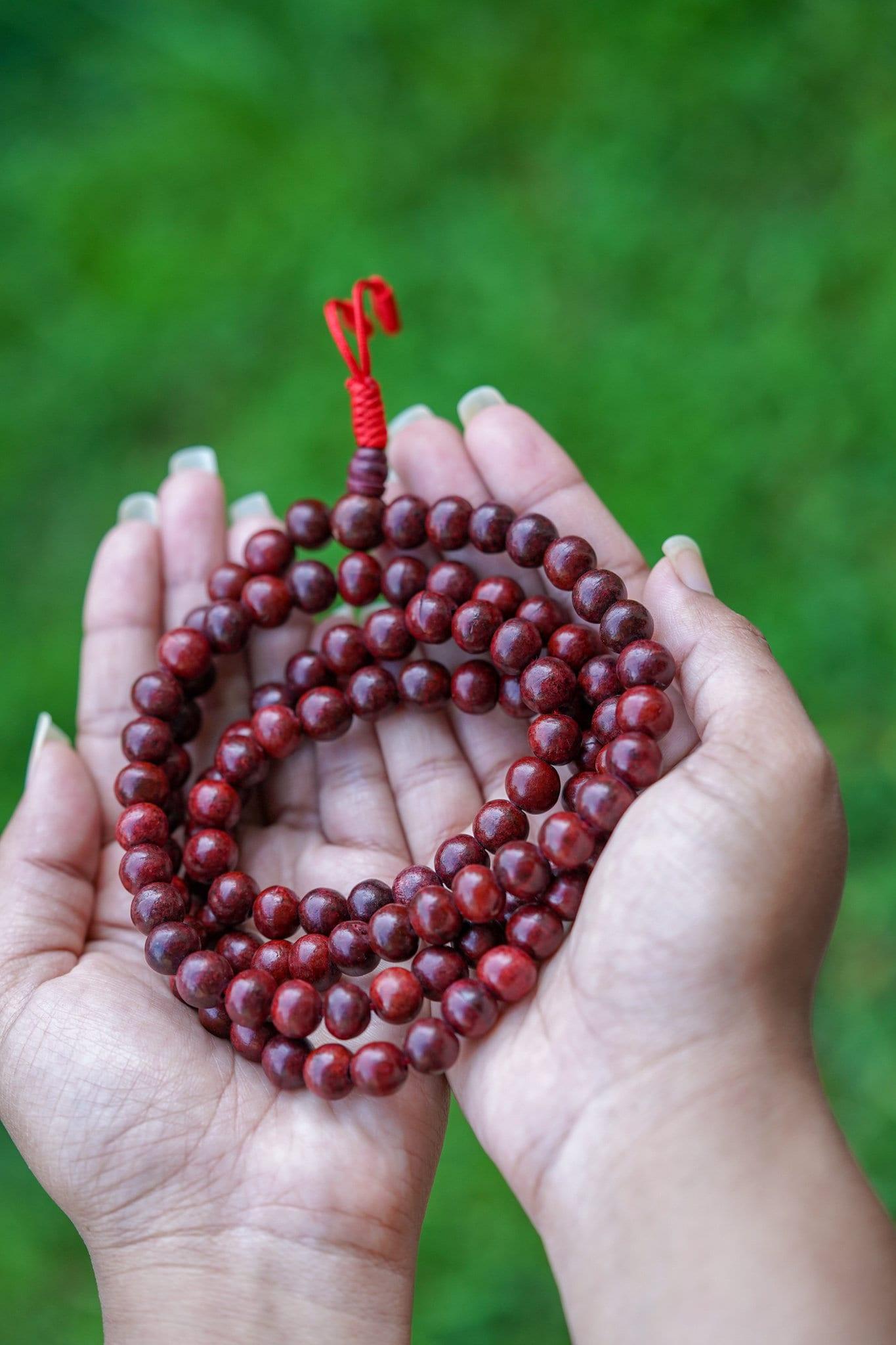 108 Beads Walnut Wood and Lapis Meditation Japa Mala – Buddha Groove