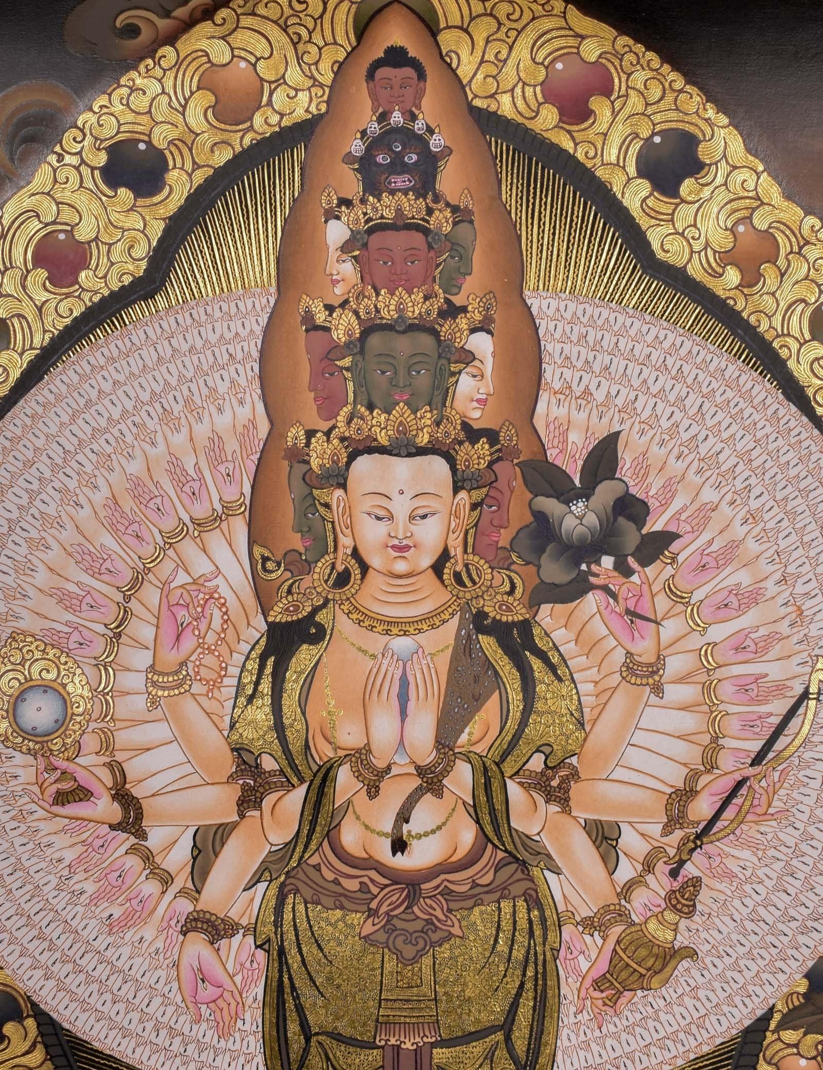 1000 Armed Avalokiteshvara Thangka Painting - Himalayas Shop