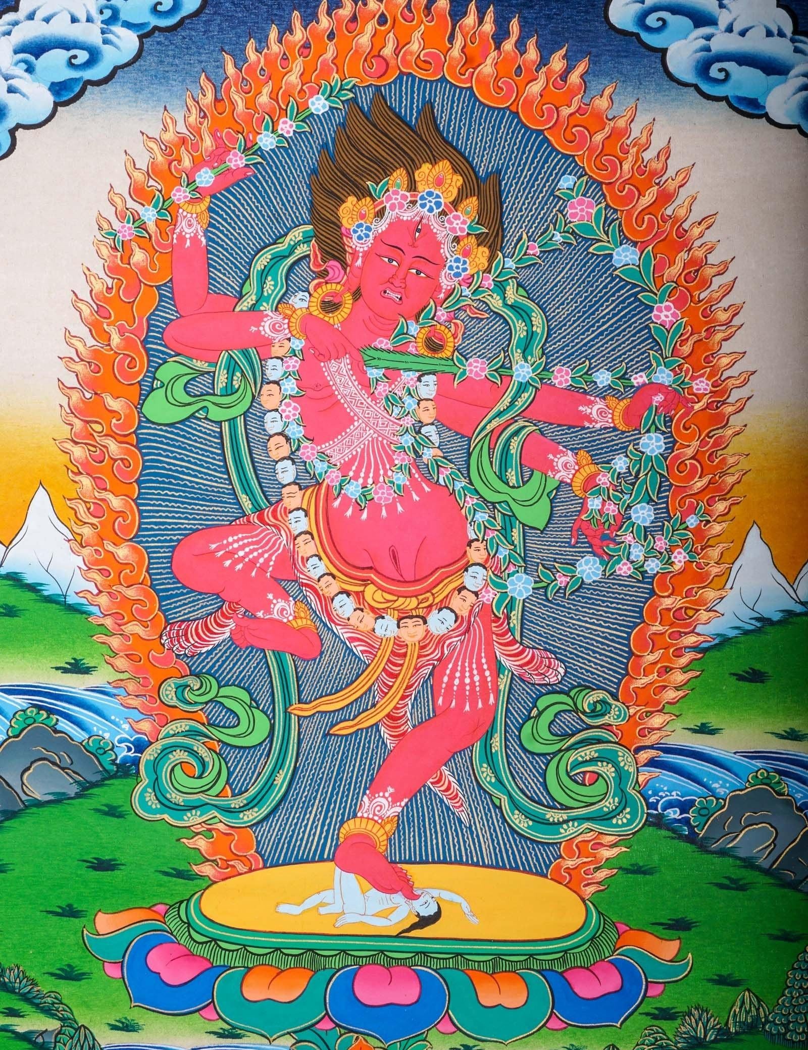 Handmade Kurkulla Thangka Painting for Meditation Practice