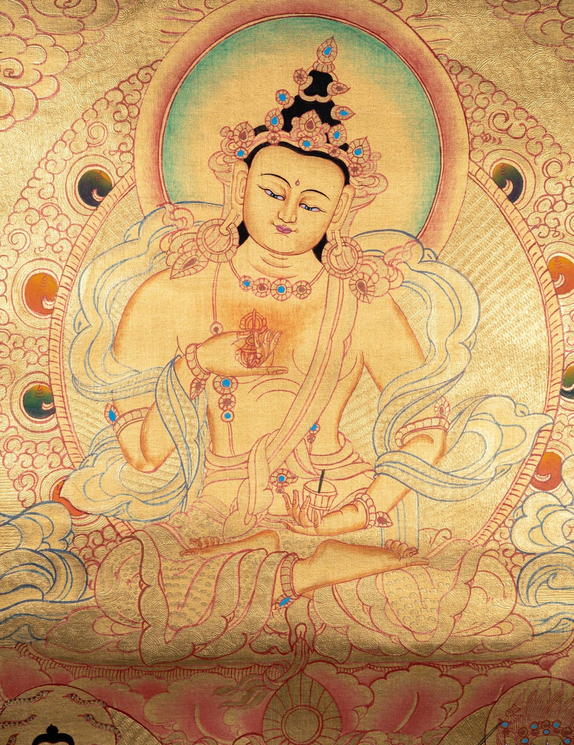 Vajrasattva Tibetan Thangka Art For Meditational Practice and Spiritual Gifts