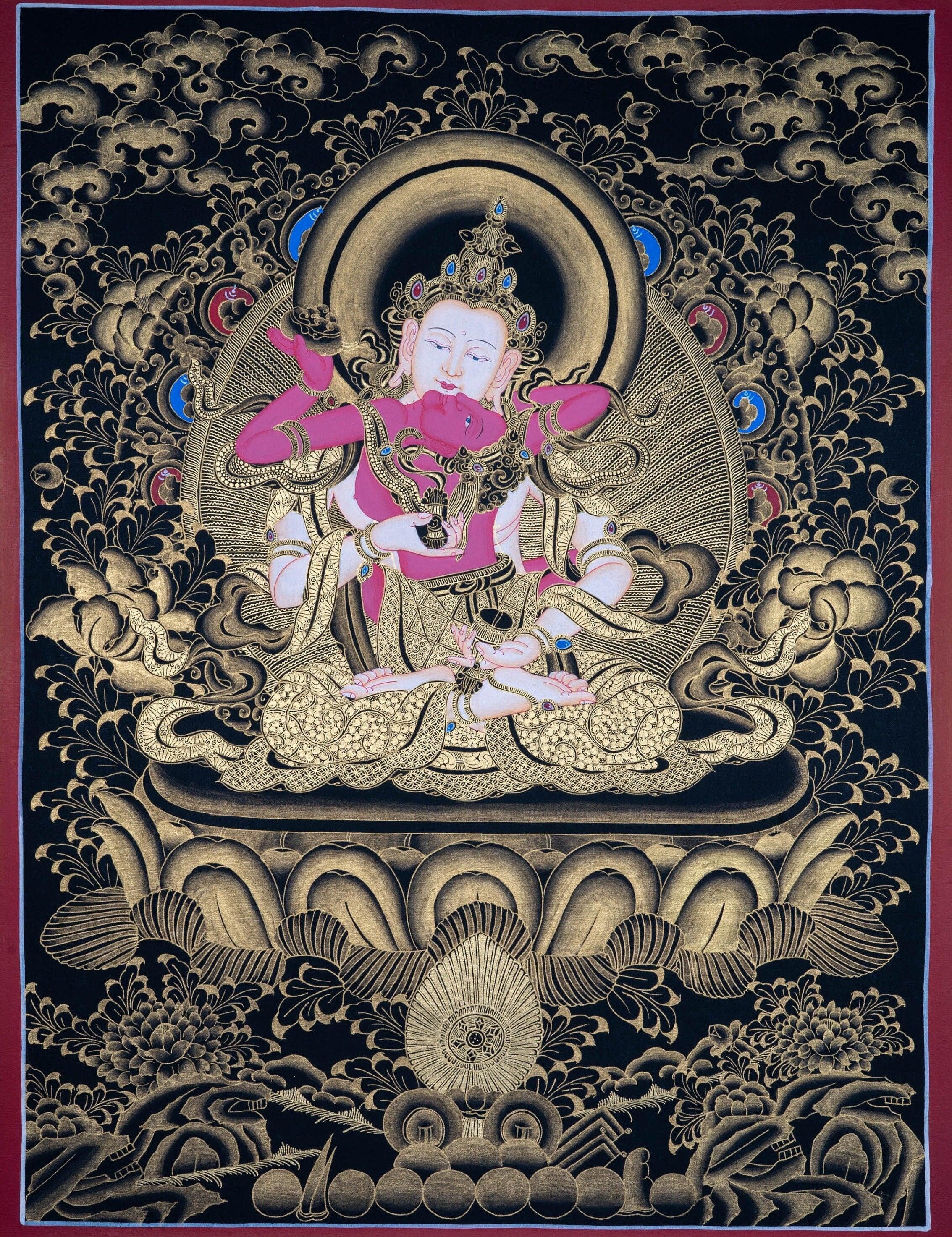 Vajrasattva Shakti , The Great Purifier - Genuine Thangka Painting