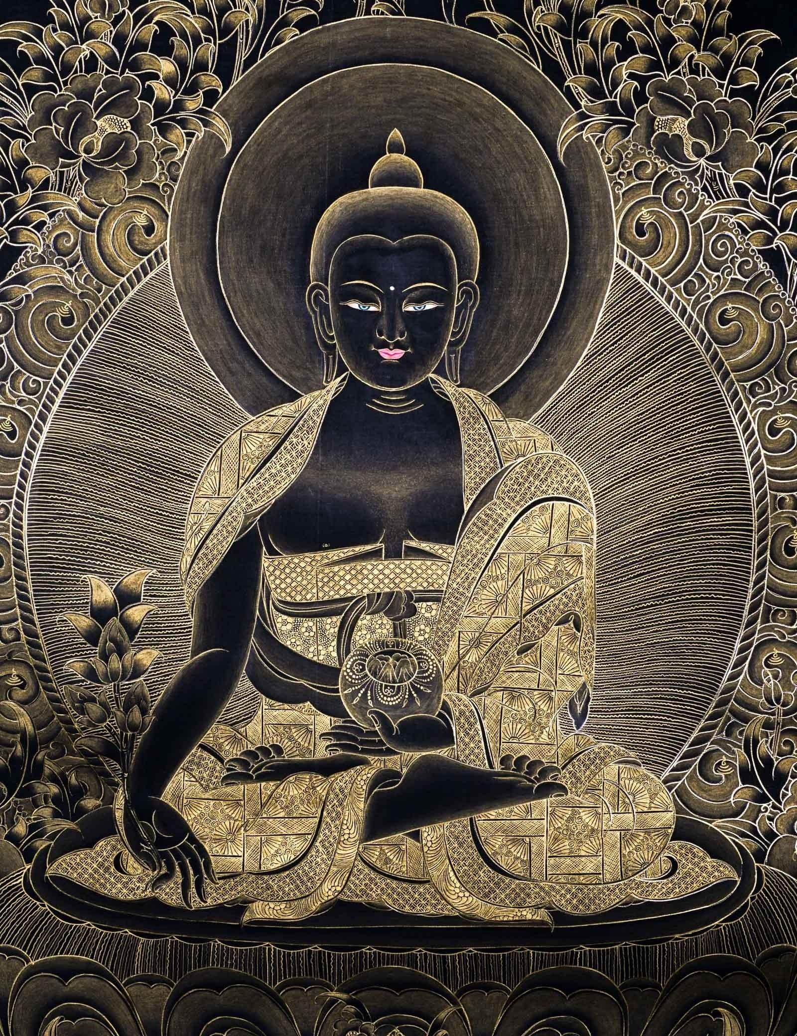 Genuine Tibetan Thangka of Medicine Buddha  For Meditational Practice and Spiritual Gifts