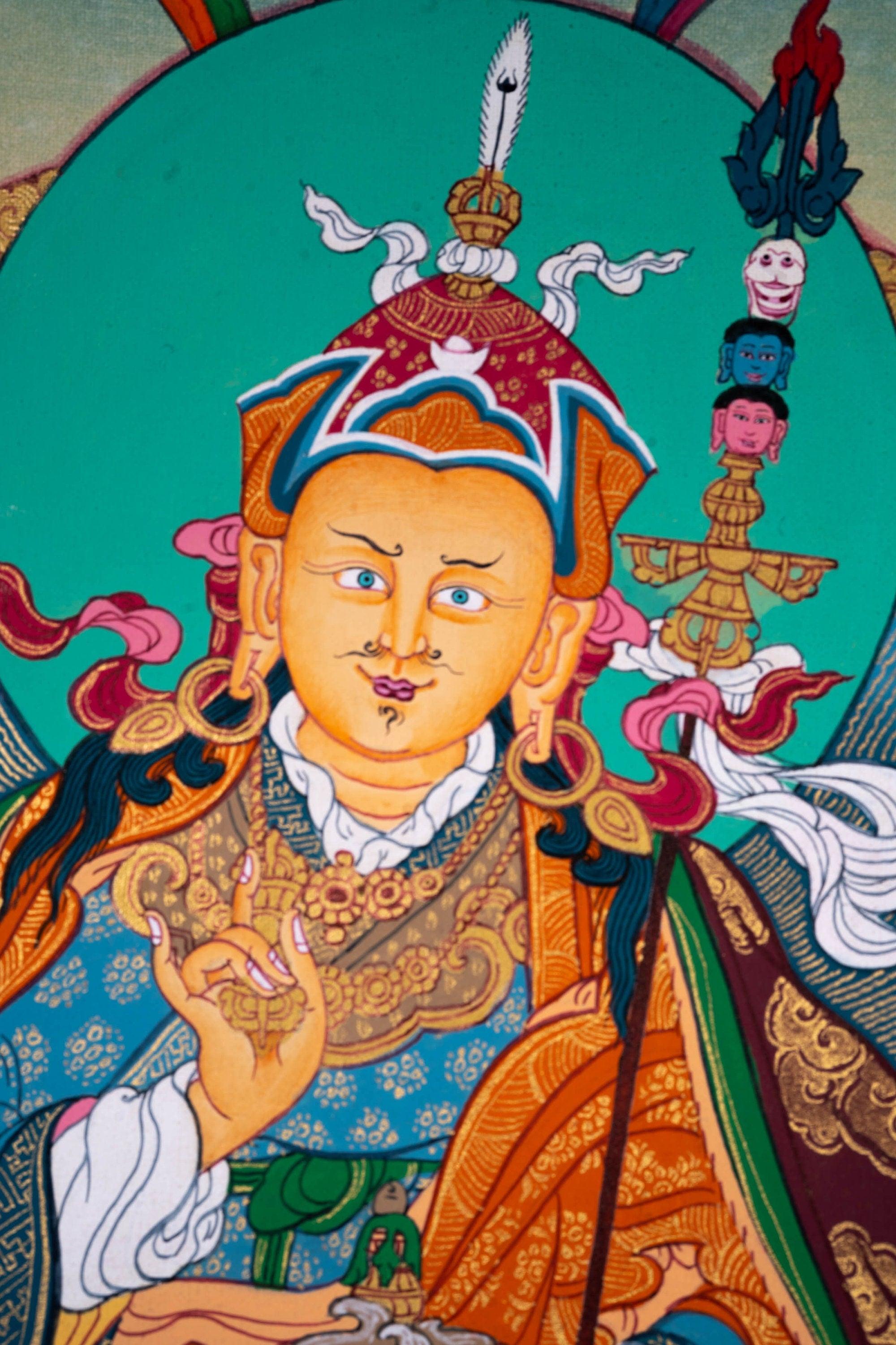 Guru Rinpoche Tibetan Thangka Painting Guru Padmasambhava Thangka Art Art  of Nepal Hand Painted Thangks Spiritual Gifts - Etsy Finland