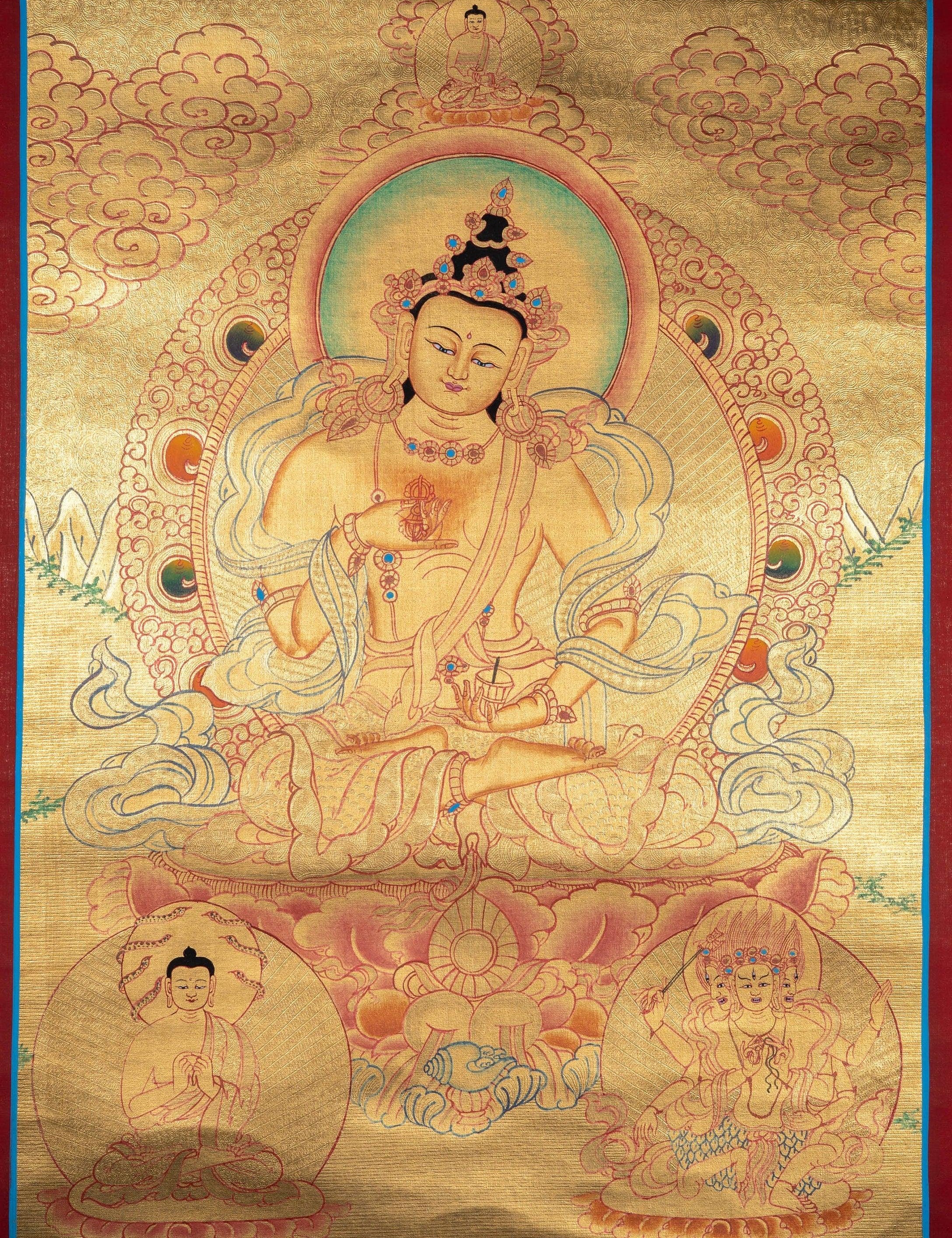 Vajrasattva Tibetan Thangka Art For Meditational Practice and Spiritual Gifts