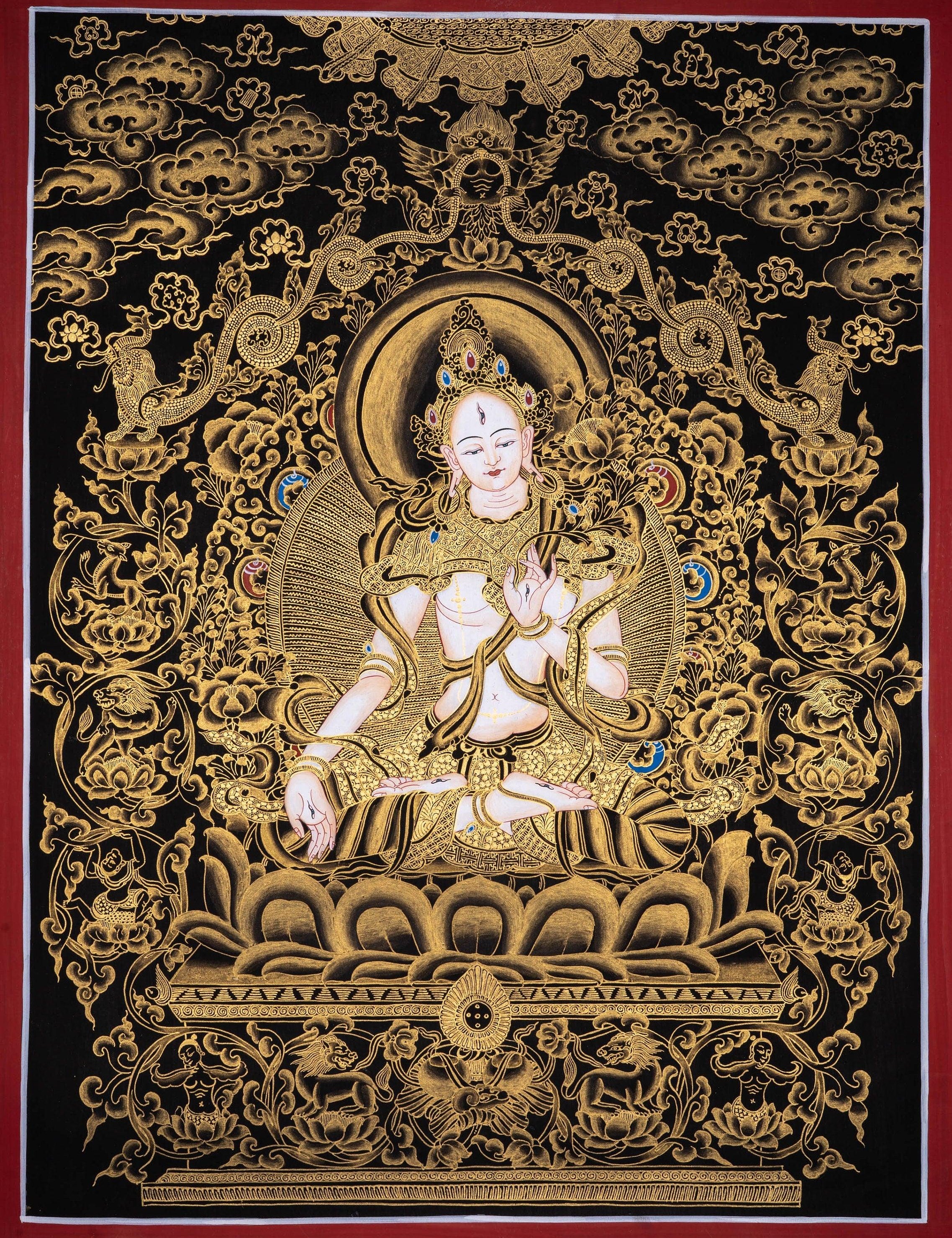 White Tara Thangka Painting Art from Nepal - Himalayas Shop