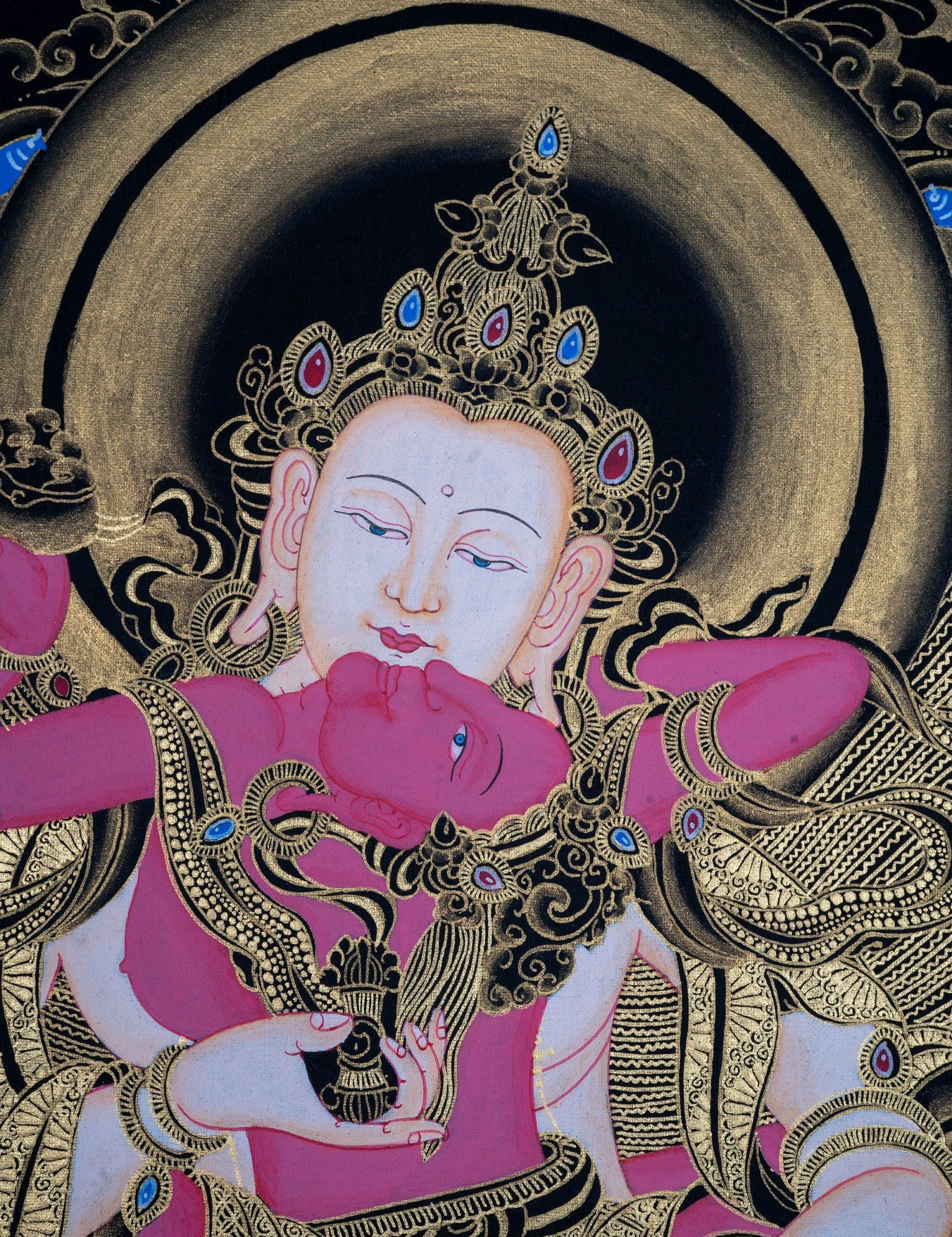 Vajrasattva Shakti , The Great Purifier - Genuine Thangka Painting