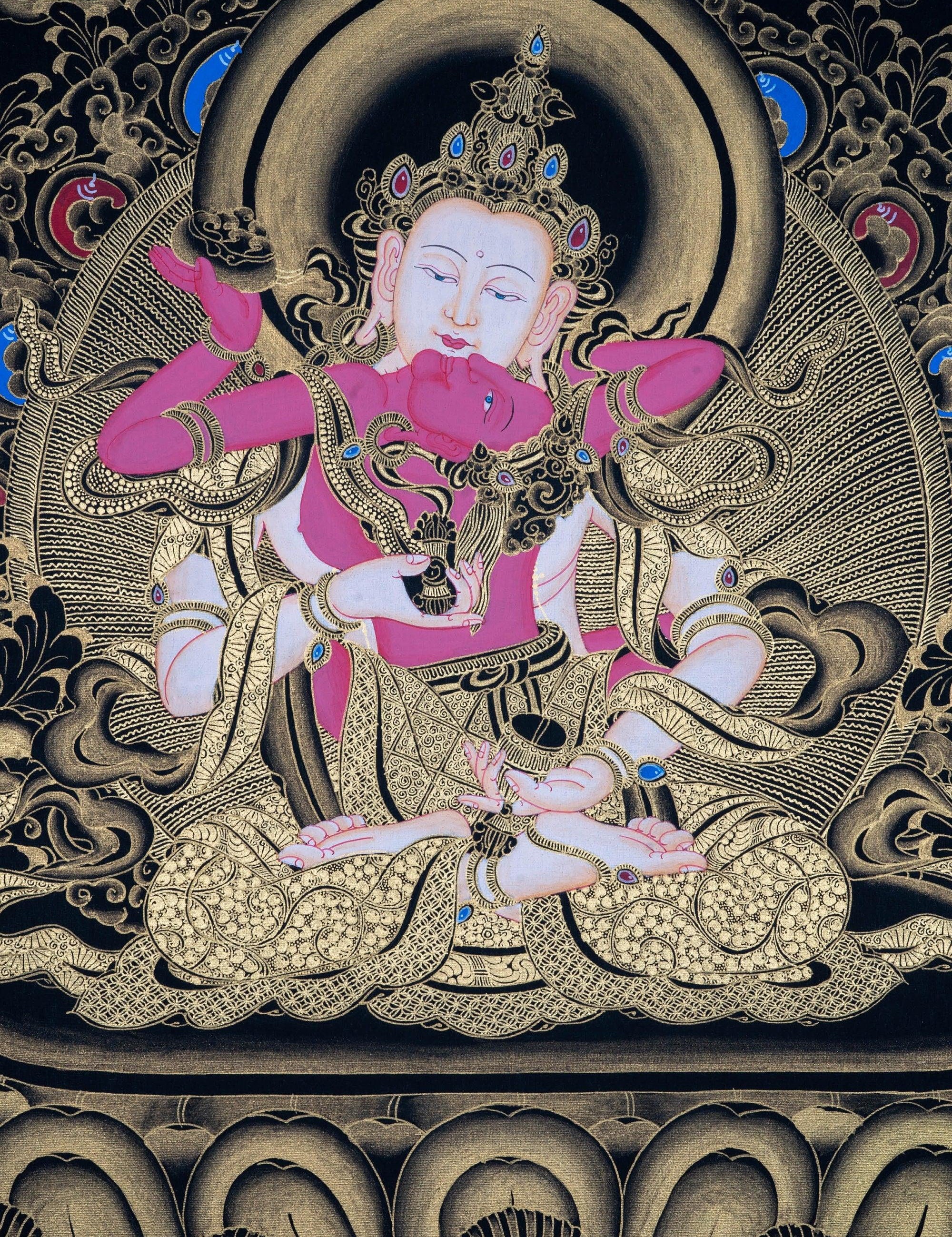 Vajrasattva Shakti , The Great Purifier - Genuine Thangka Painting