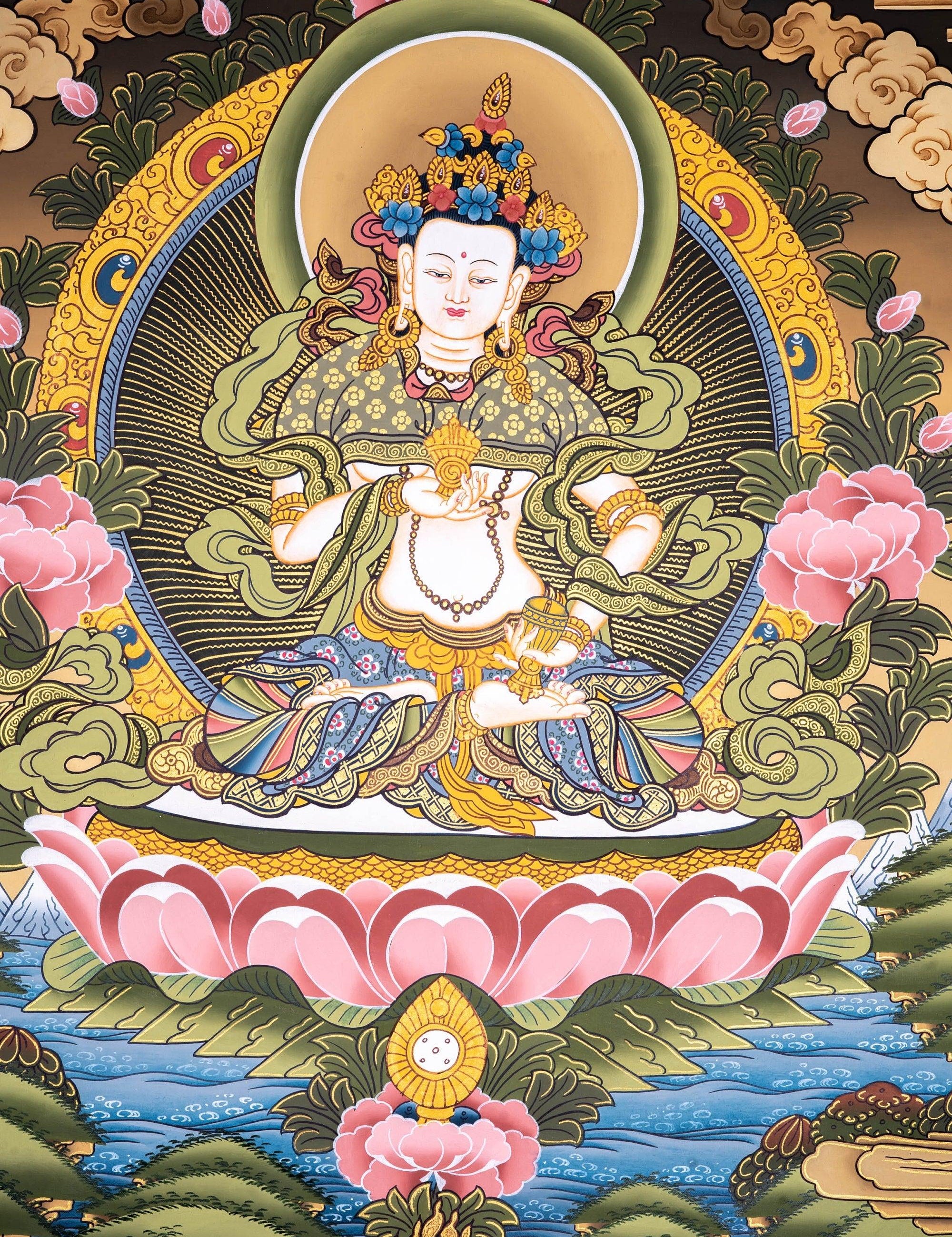 Great Purifier Vajrasattva  - Genuine Thangka Painting - Himalayas Shop