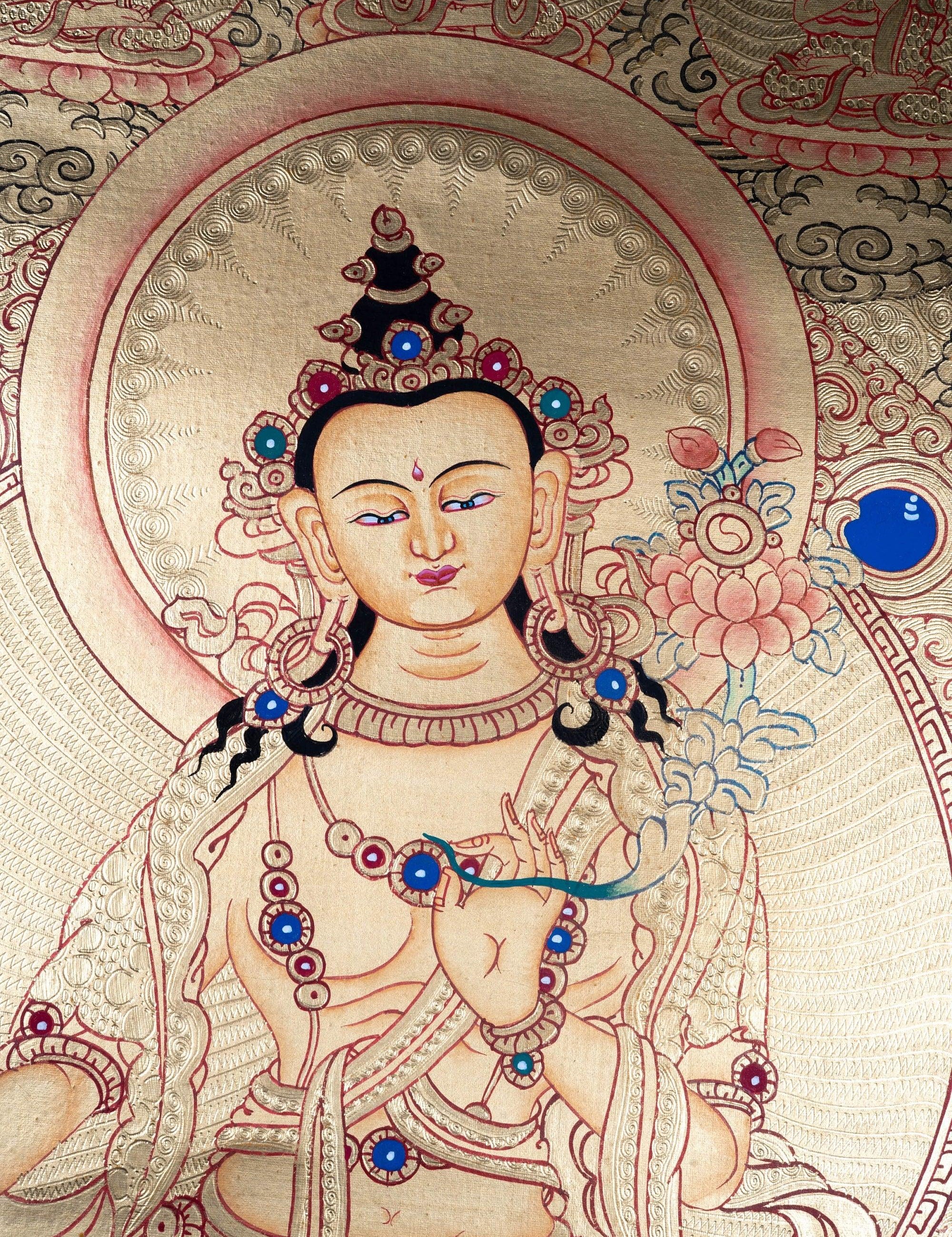 Lyap Maitreya Buddha Thangka Painting - Himalayas Shop