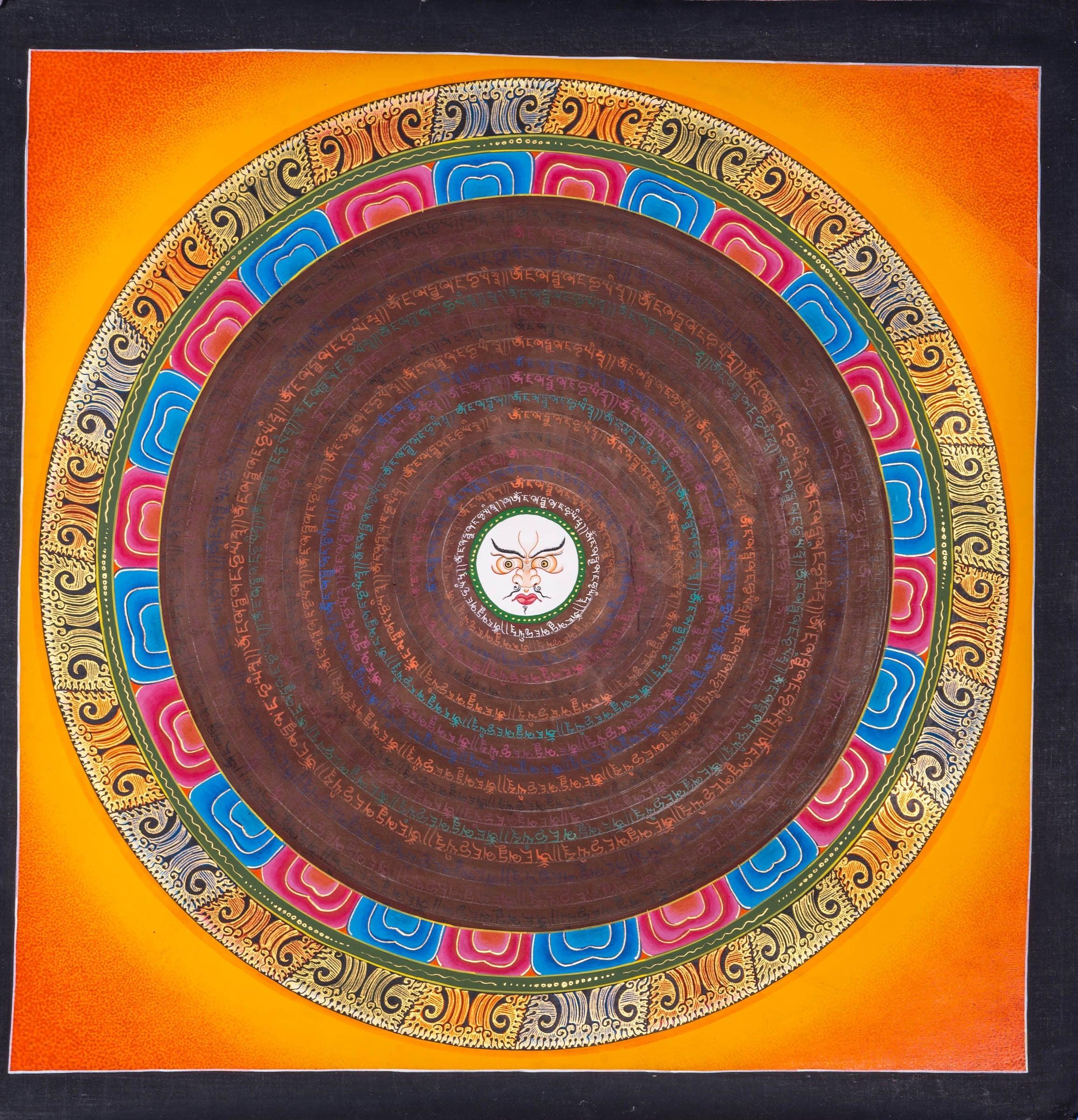 Buddha Eye Mantra Mandala Thangka Painting - Himalayas Shop