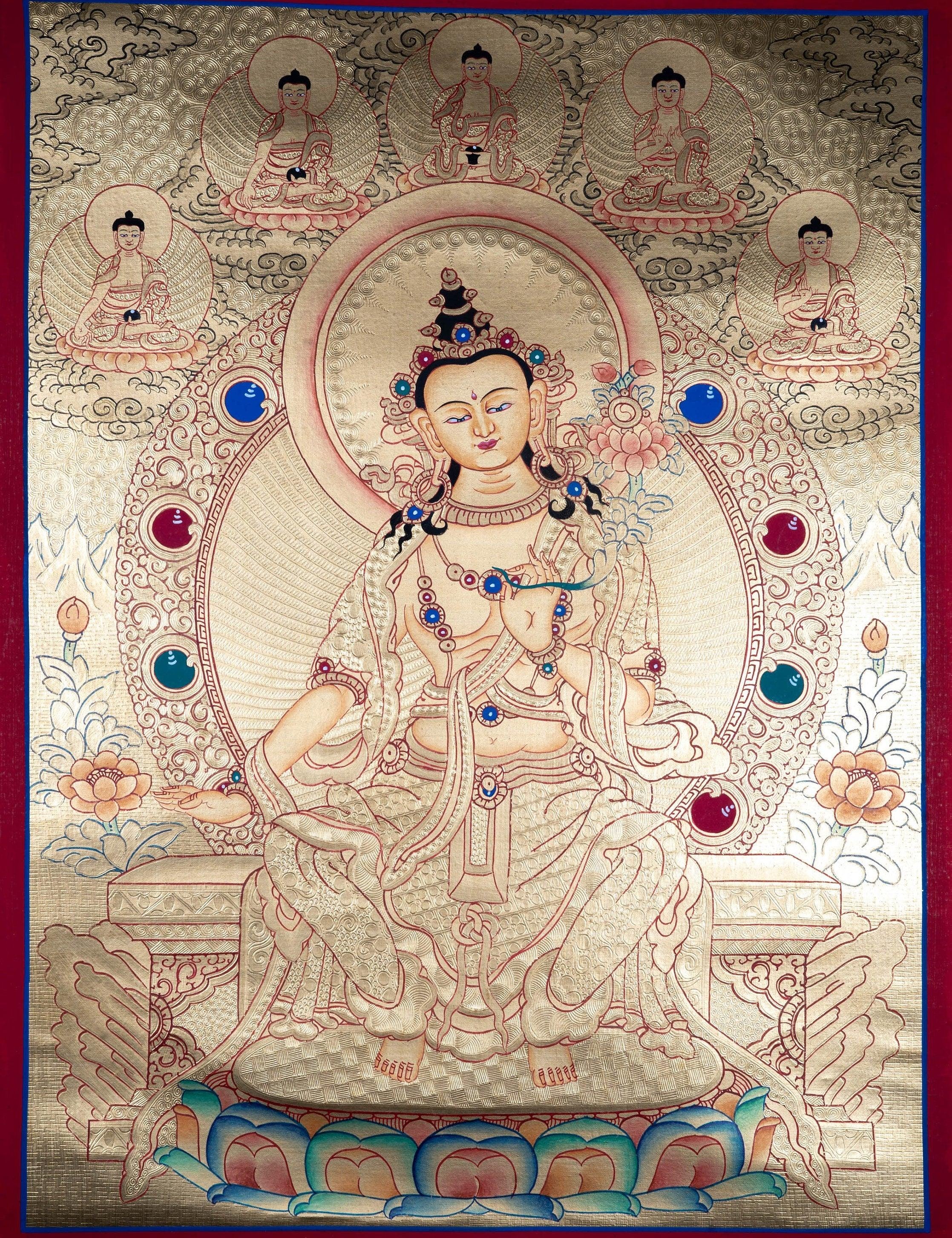 Lyap Maitreya Buddha Thangka Painting - Himalayas Shop