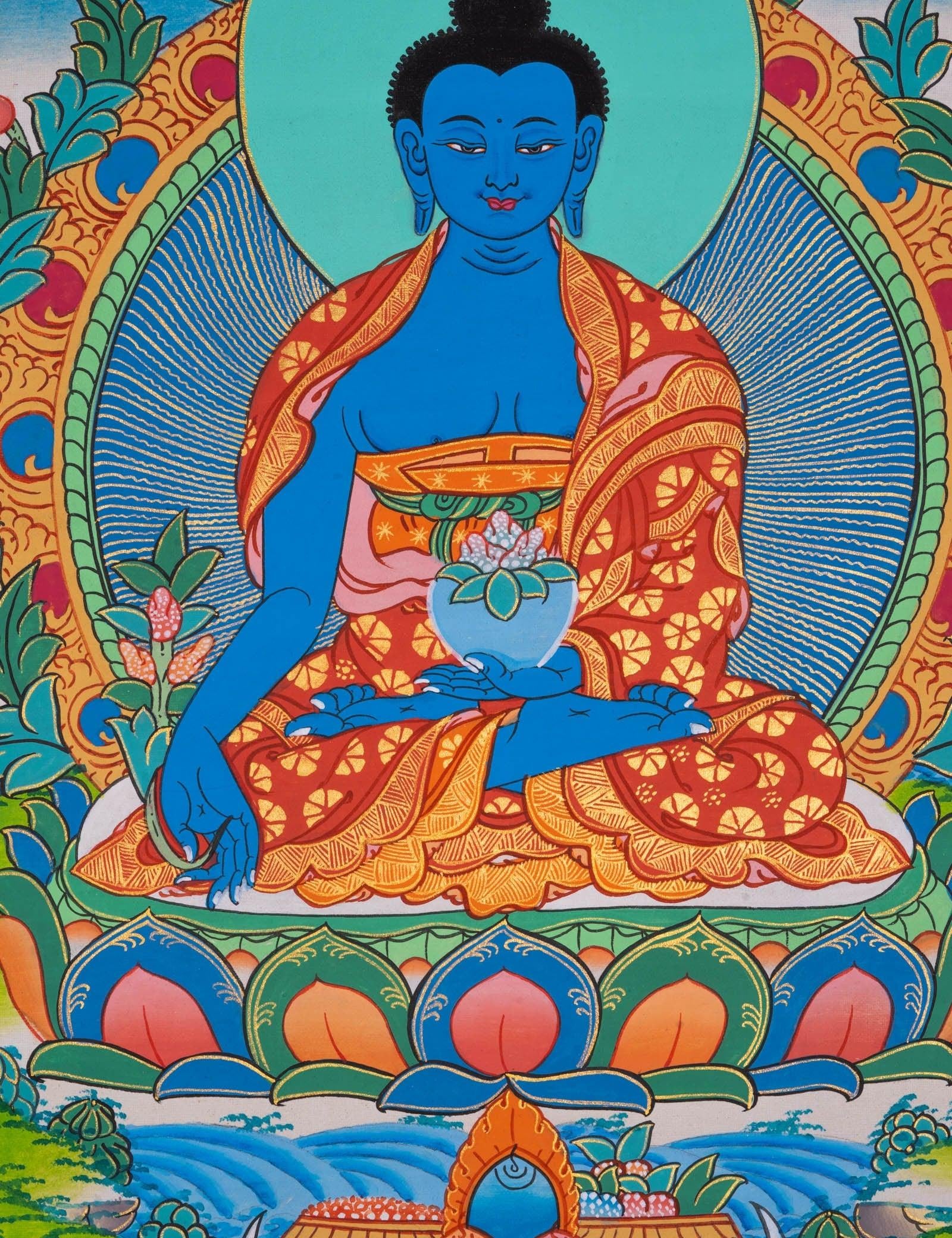 Medicine Buddha Thangka Painting - Himalayas Shop