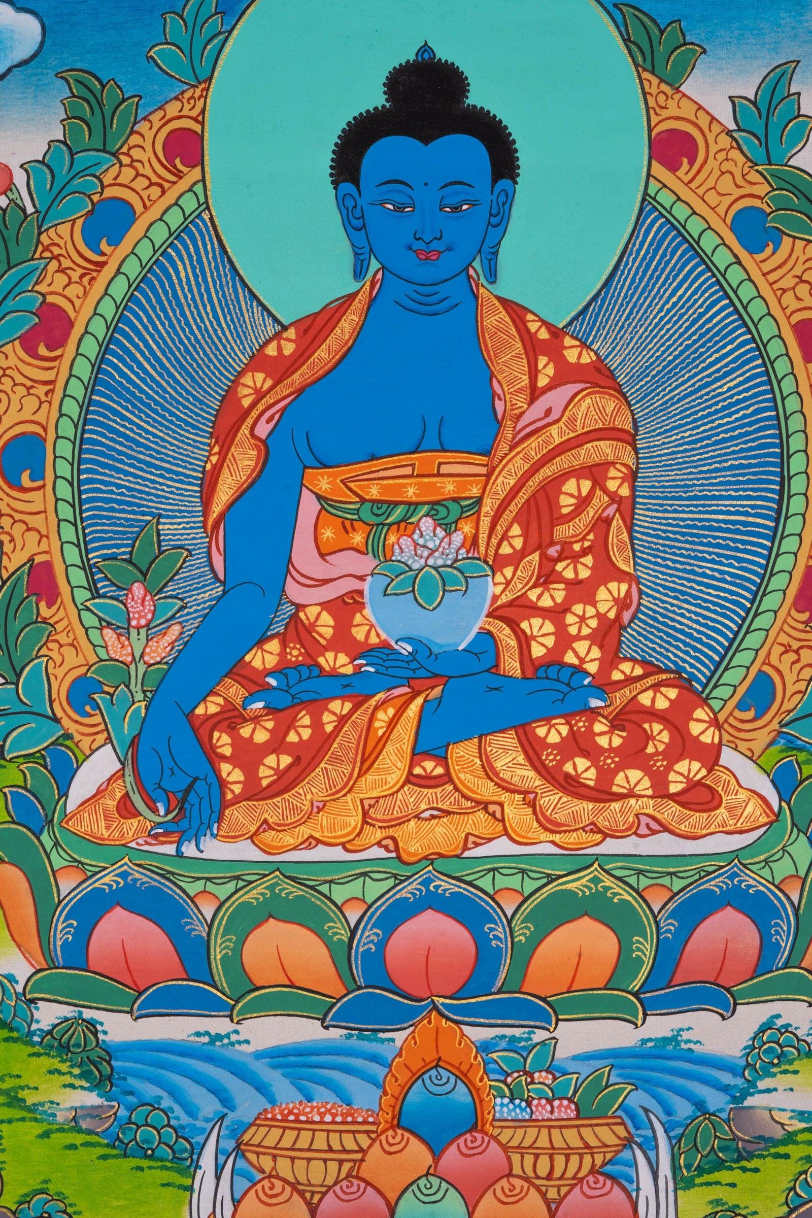 Medicine Buddha Thangka Painting - Himalayas Shop