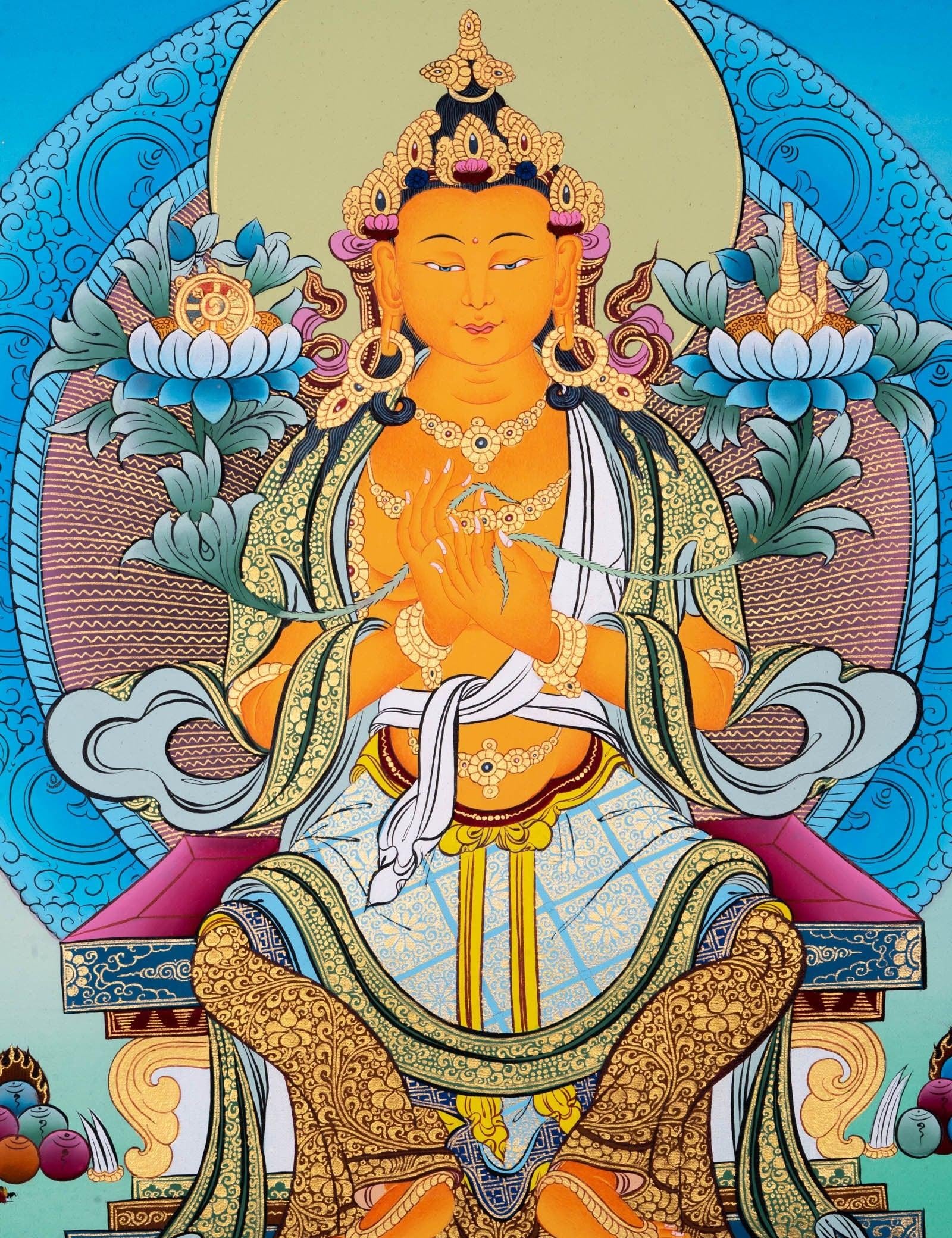 Maitreya Buddha Thangka Art - Himalayas Shop